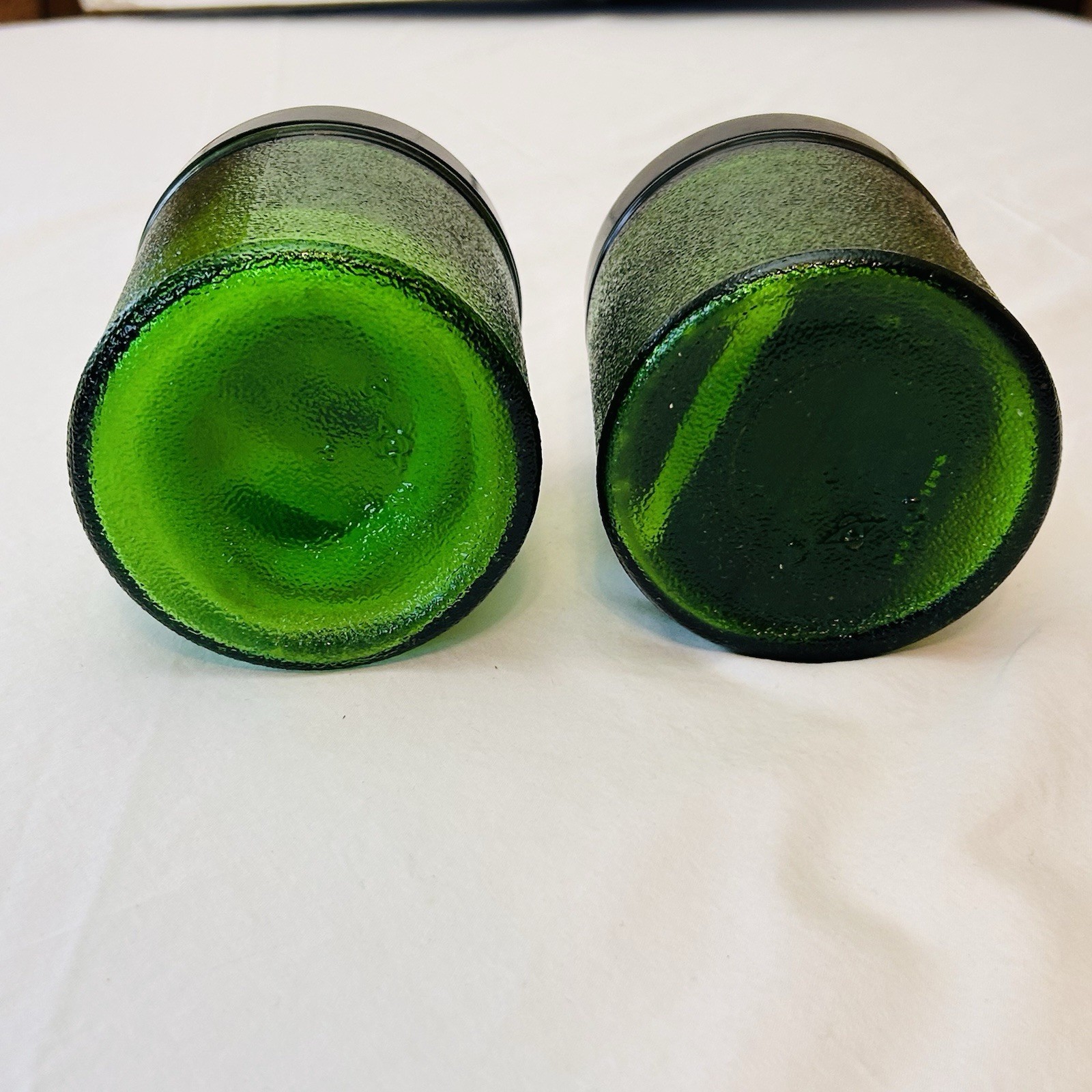VTG Vibroflex Dental Gauze Dispenser Glass Apothecary Jar Emerald Green Textured