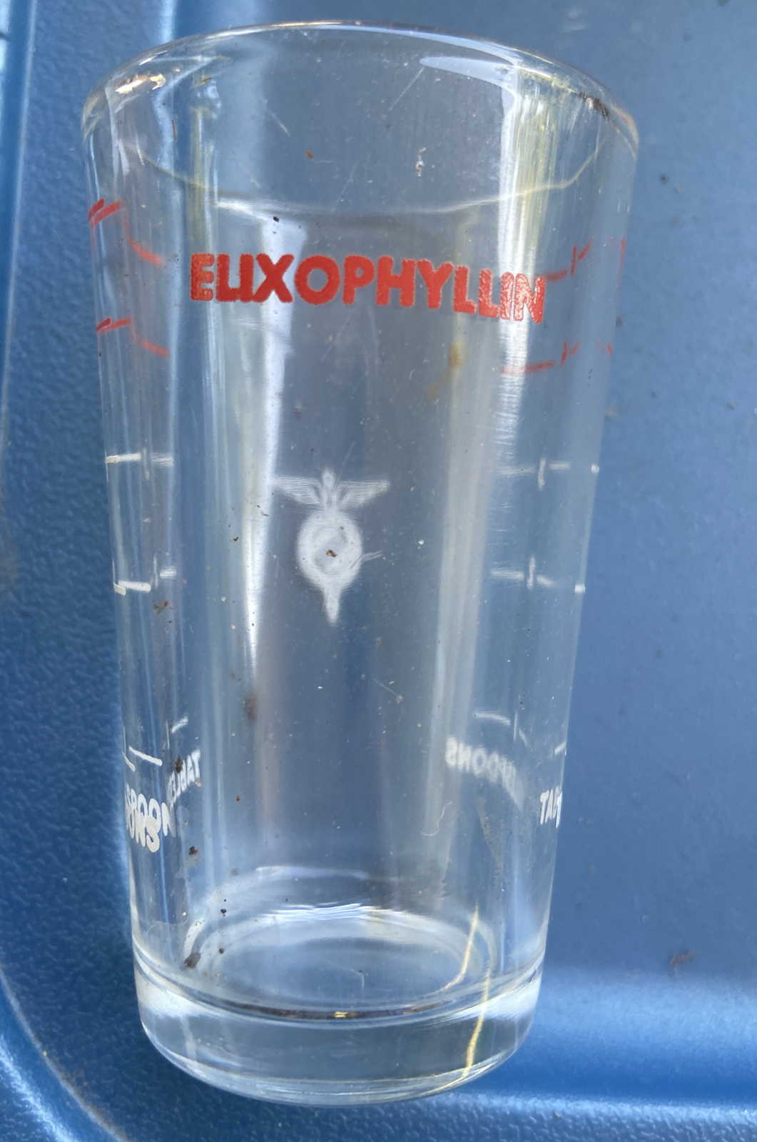 Elixophyllin Asthma Medication Dosing Shot Glass Measuring Cup/ 5 Tablespoons