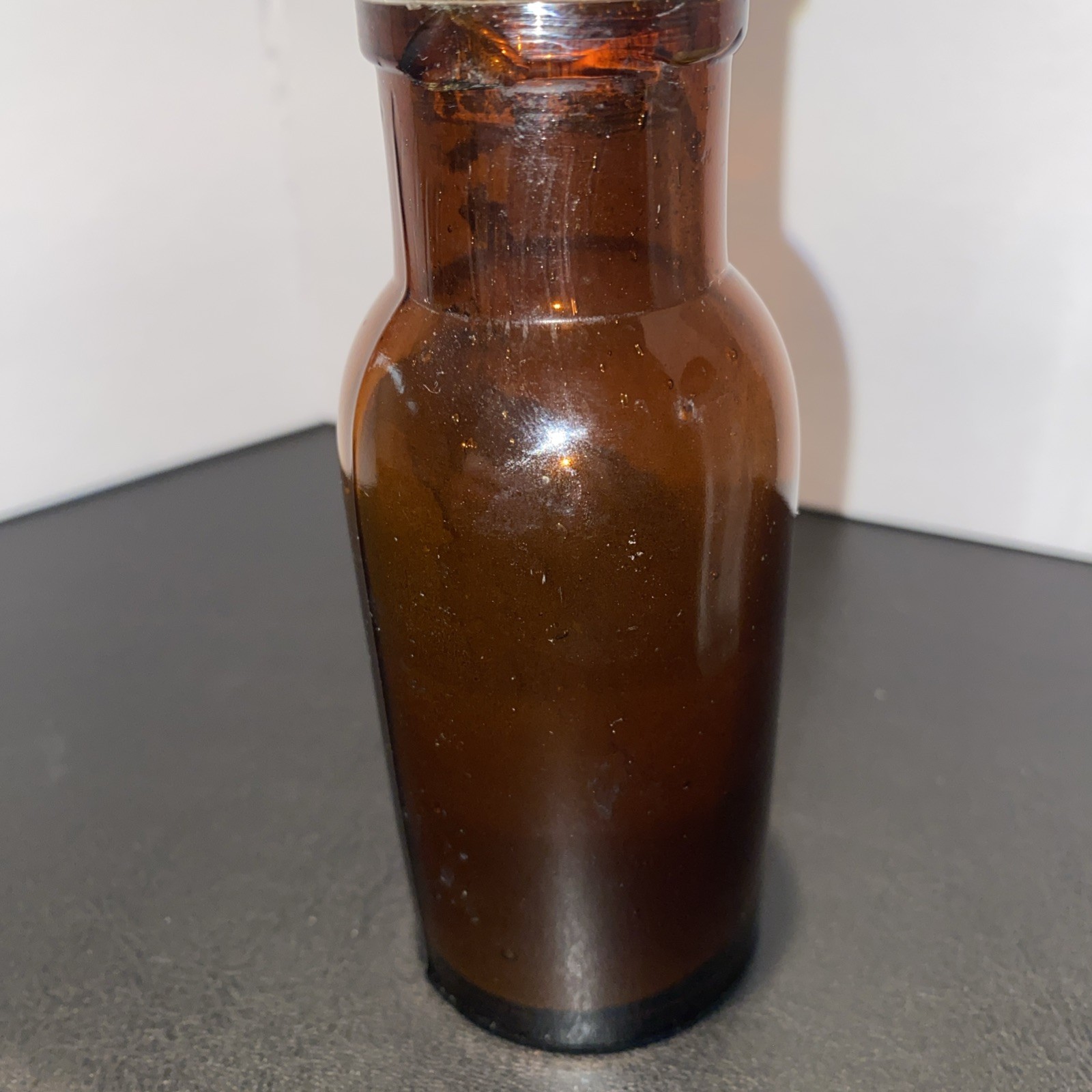 Chemical Storage Containers Antique Brown/vintage Clear Glass Lot Of 2