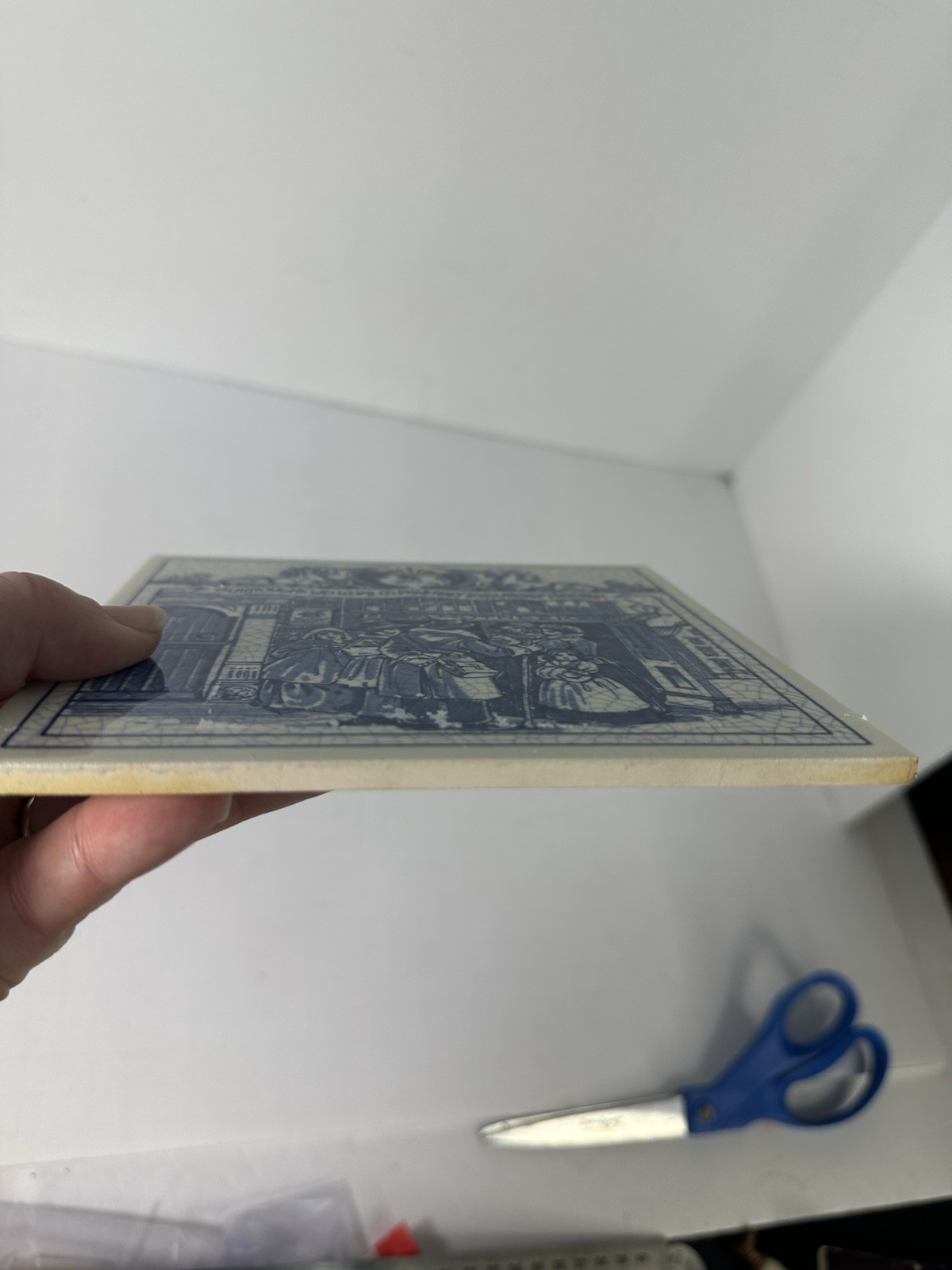 Vintage Blue Delft Tile Uroscopy Pharmacy Scholarship Program Apothecary 9 READ