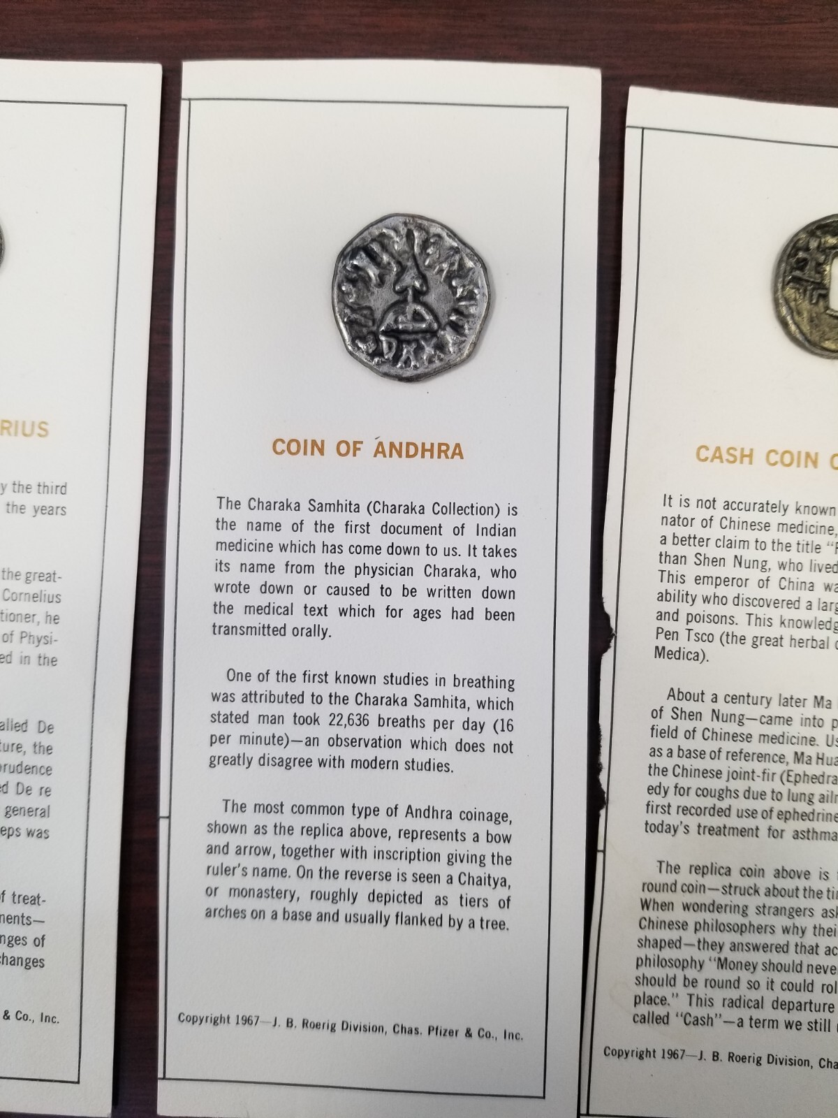 1967 Pharmaceutical Advertising Coins of Medicine Marax/Pfizer – Lot of 11