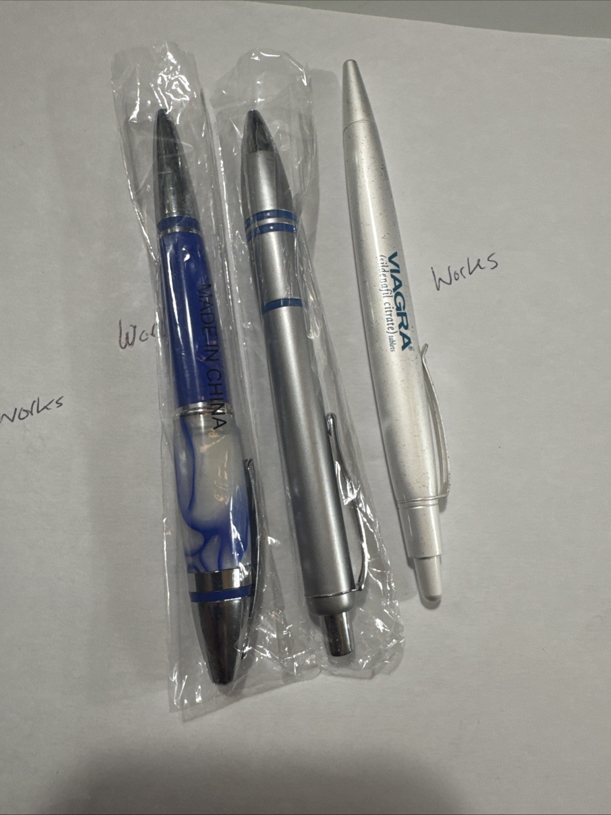 Lot of 3 VIAGRA Pharmaceutical Drug Rep Promotional Pens Metal & Plastic