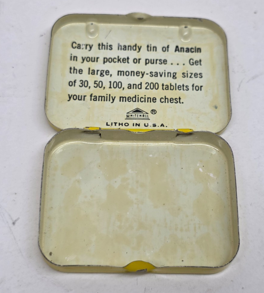 Vintage Anacin & Bayer Aspirin Pain Reliever Empty Mini Tin Containers Bundle