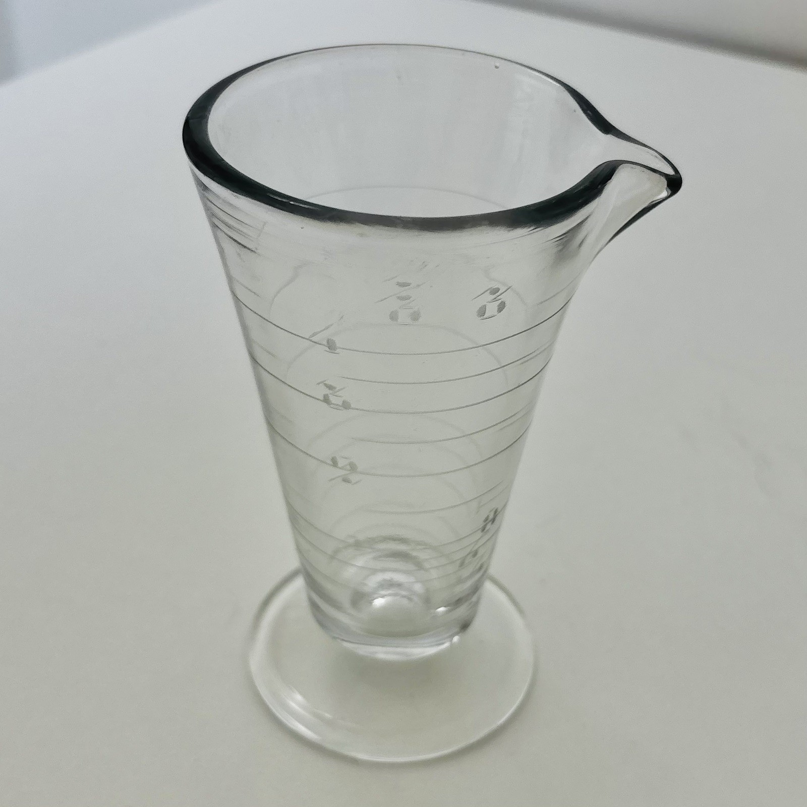 Antique Apothecary Pharmacy Conical Measuring Footed Beaker Cup 5.25” Tall