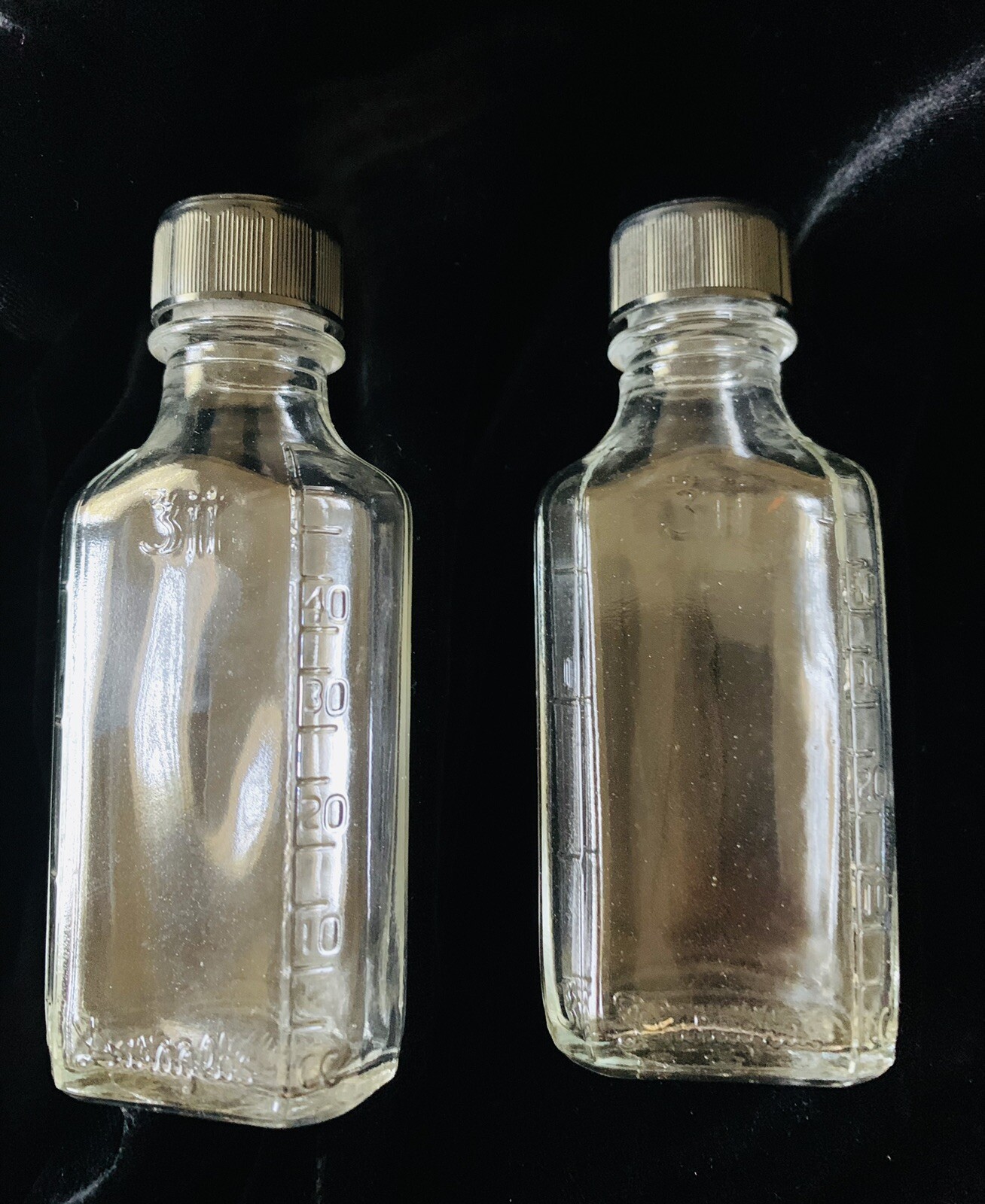 Lot Of 5 Imperfect Clear & Brown Apothecary Glass Bottle Pharmacy Meds 2.5-4.5”