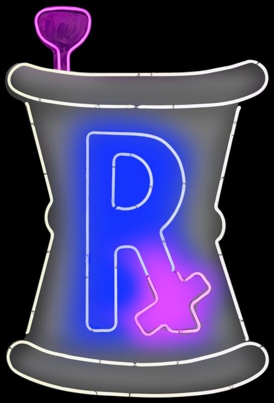 RX Prescriptions – Pharmacy Pharmacist NEW Sign 28″ Tall Diecut AMERICAN STEEL