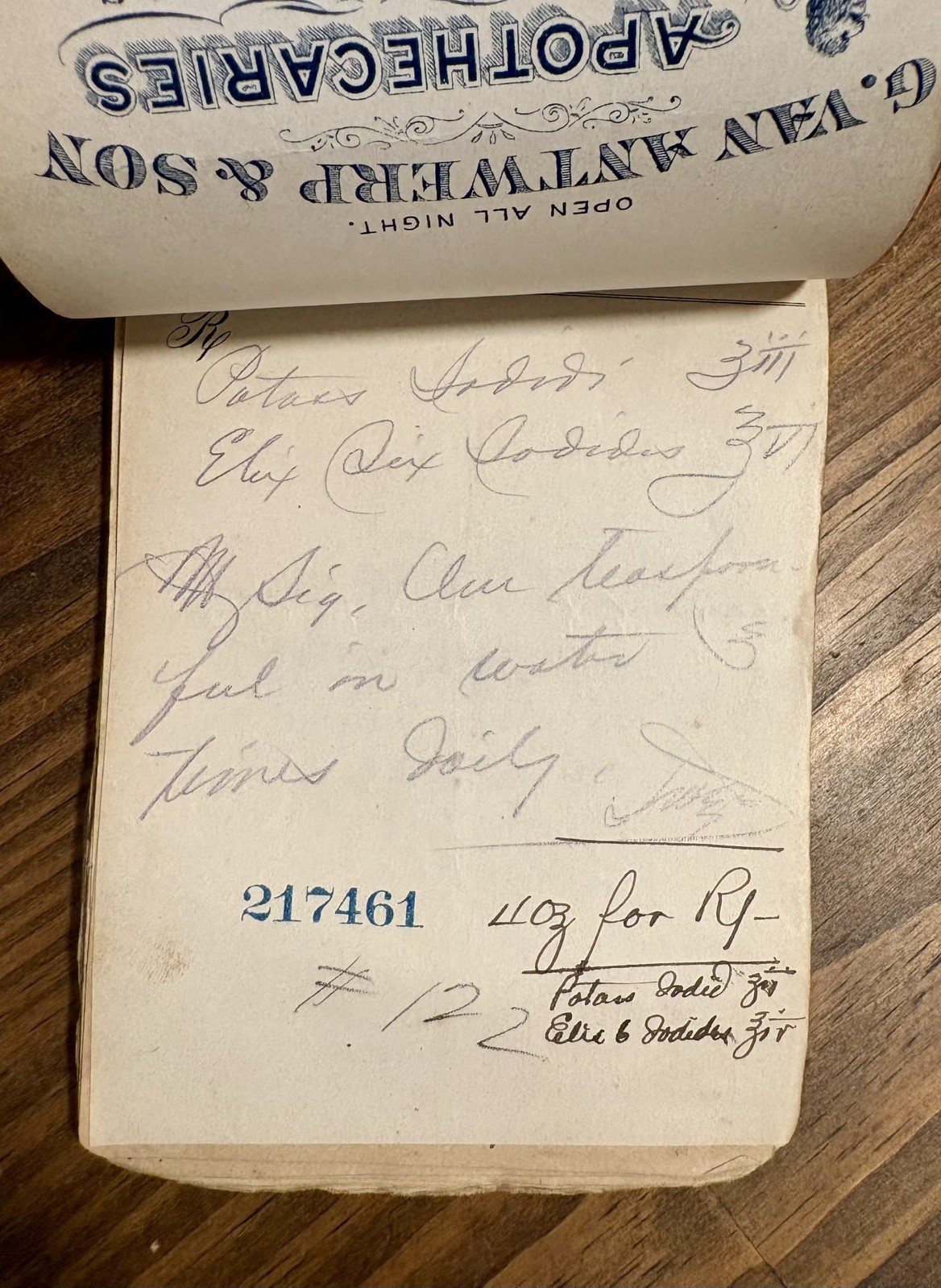 Antique prescriptions (1899-1900): Heroin, Codeine, Cocaine, Quinine etc.