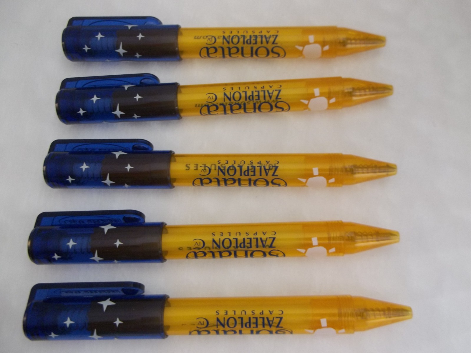 SONATA Pharmaceutical Promo Pen – Plastic – Large Cap & Clip – Lot of 5