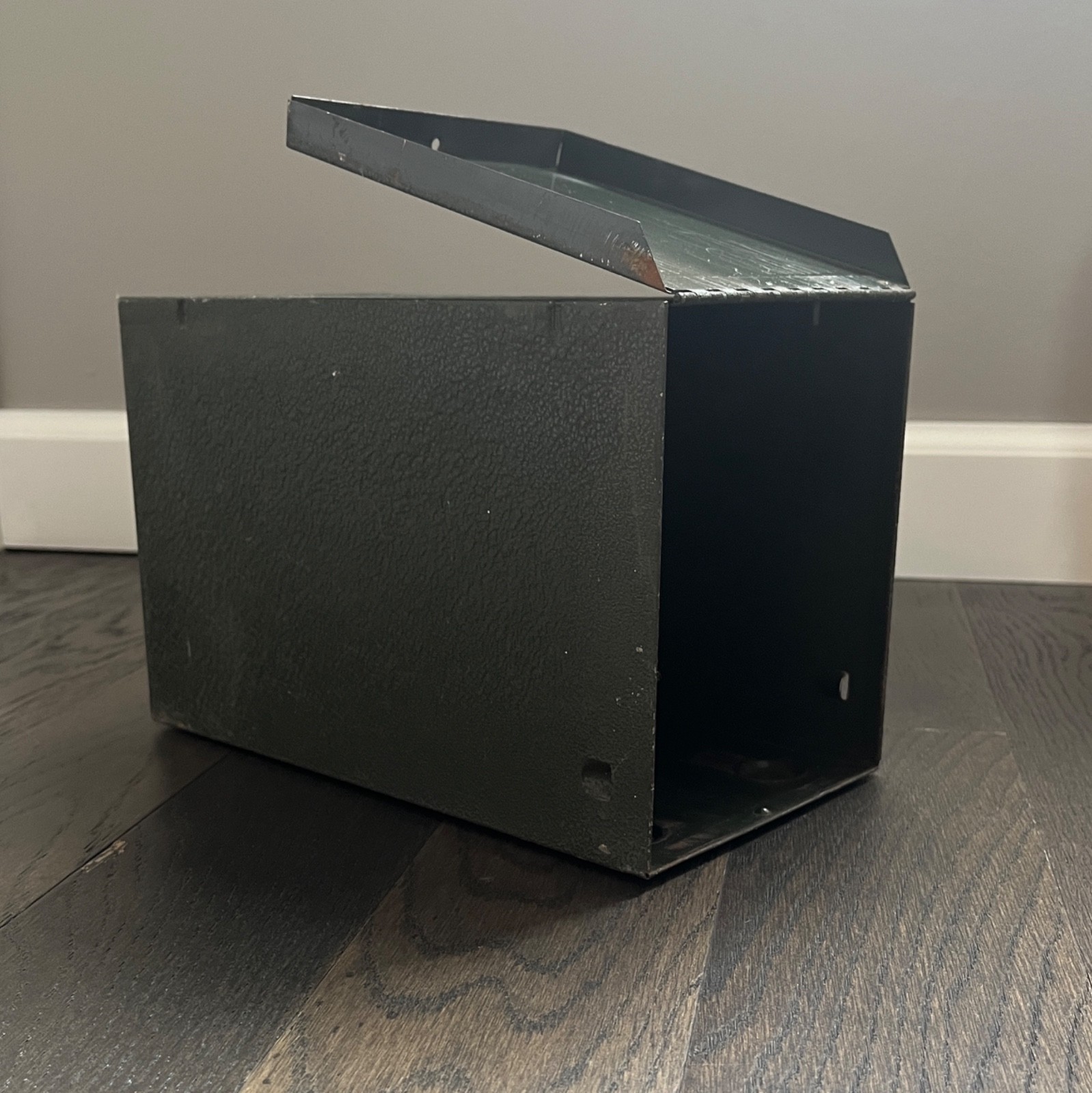 VINTAGE METAL TALBOTT PRESCRIPTION FILE BOX AURORA, ILLINOIS 1960’s