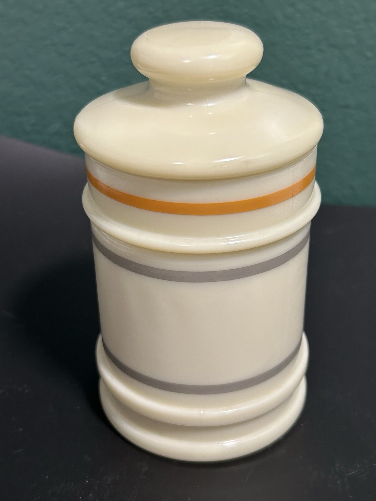 Darvon Compound – 65 Custard Glass Apothecary Jar Great Graphics Vintage Pharma