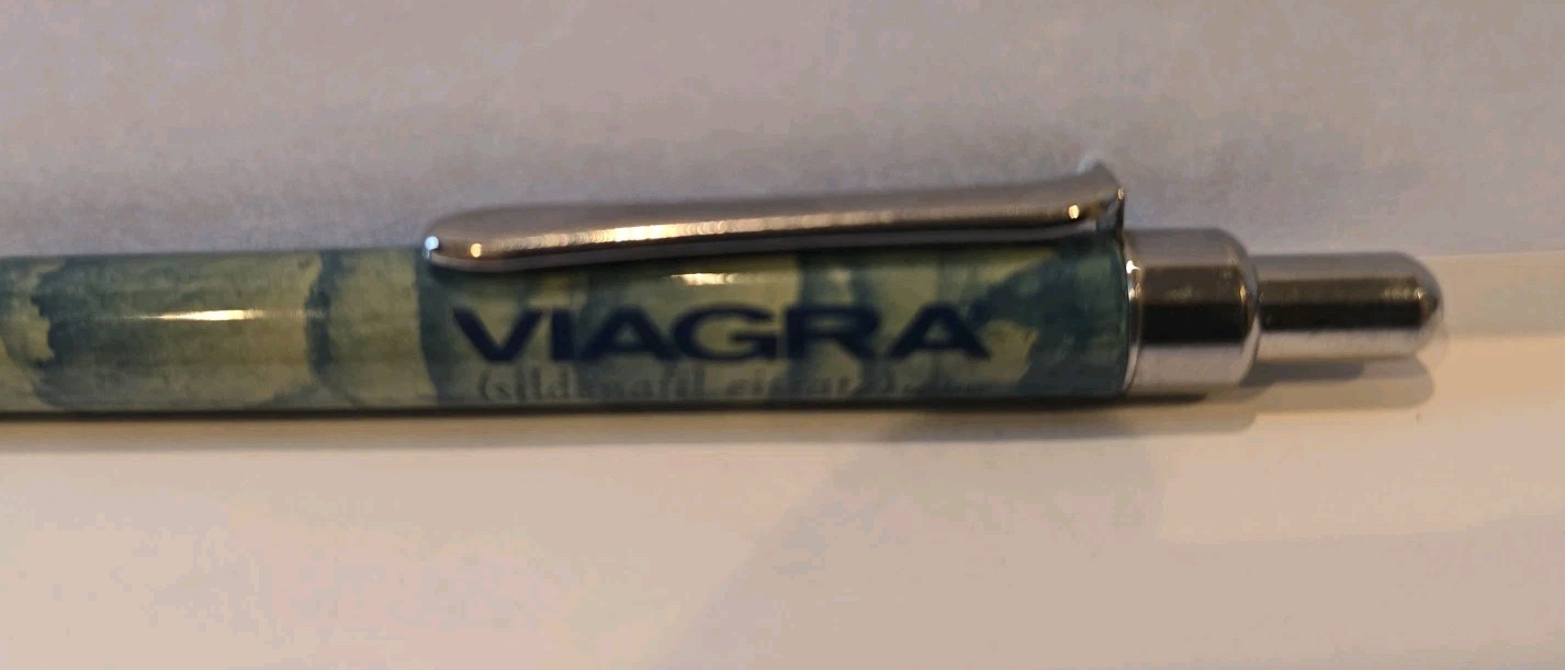 Metal Viagra Pharma Drug Rep Doctor Click Button Ink Pen WRITES