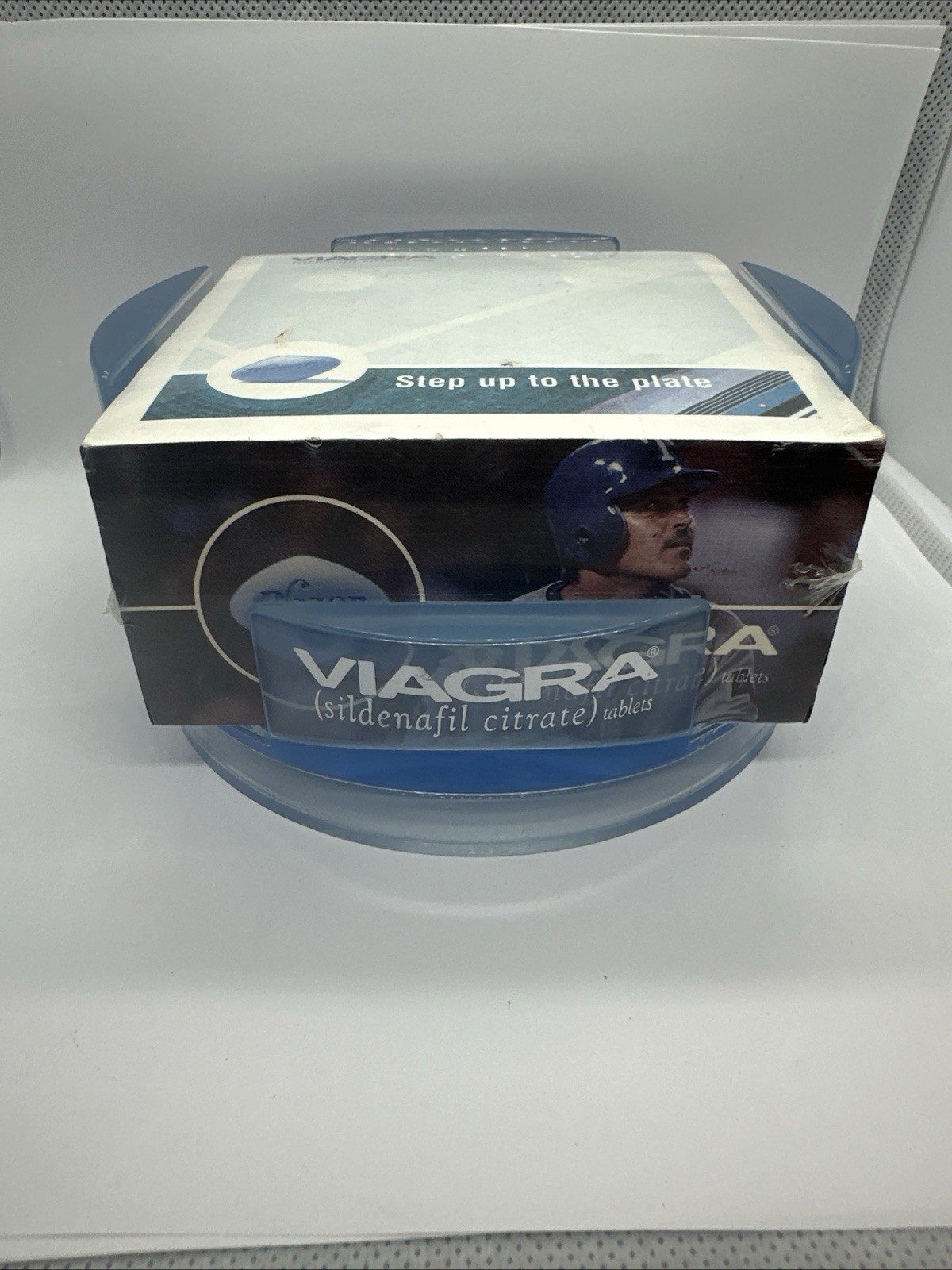Viagra Sticky Note Pad 4×4″ Desk Holder Pharmaceutical Promotional 2002 – Mint