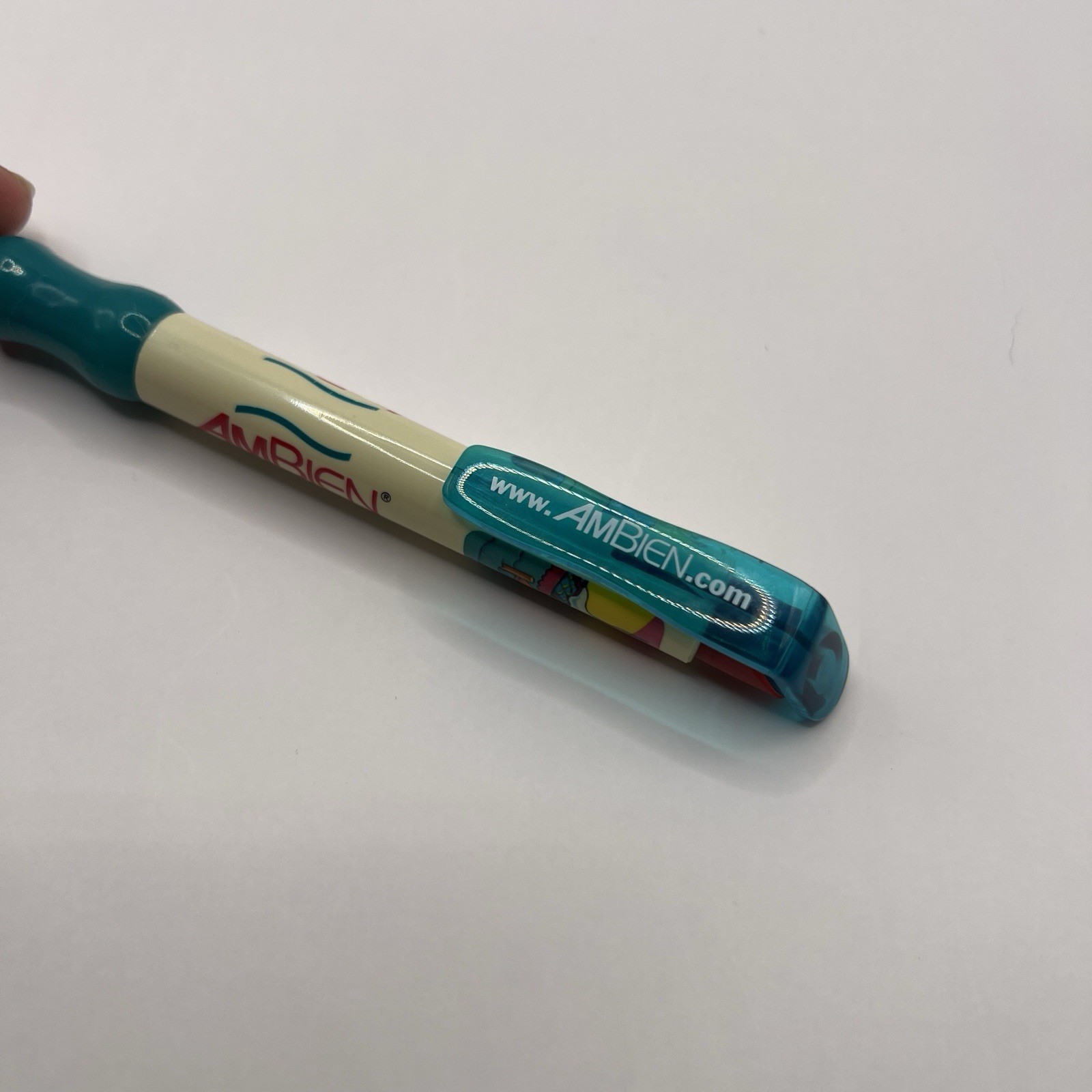 AMBIEN Drug Rep Pharmaceutical Promo Advertising PEN Chunky Wide Pink Yellowed