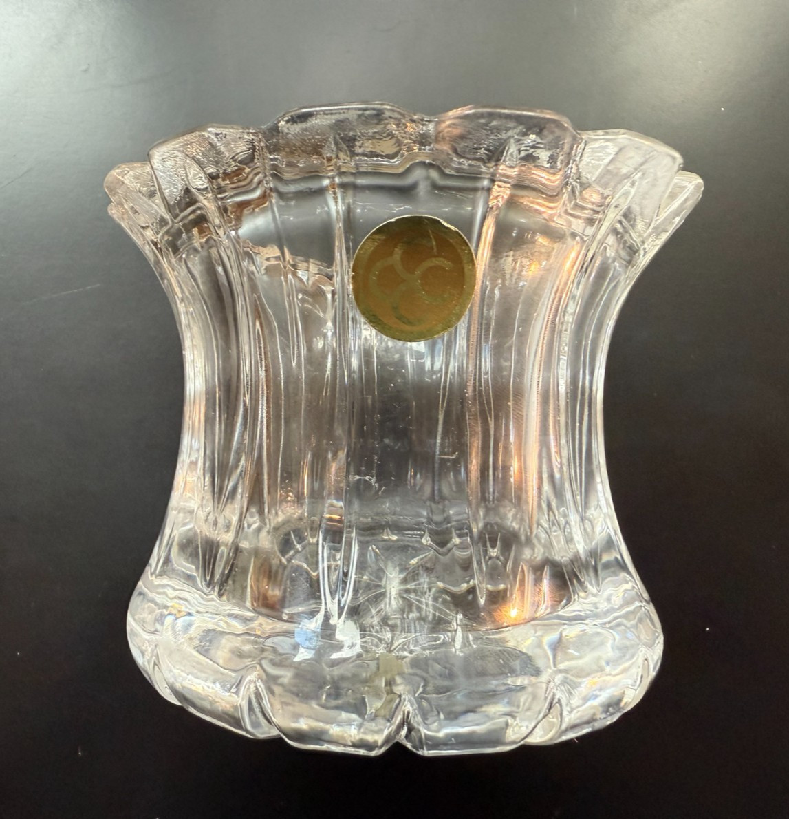 Vintage Crystal Glass Mortar & Pestle / Pill Crusher / Small Bowl – Heavy