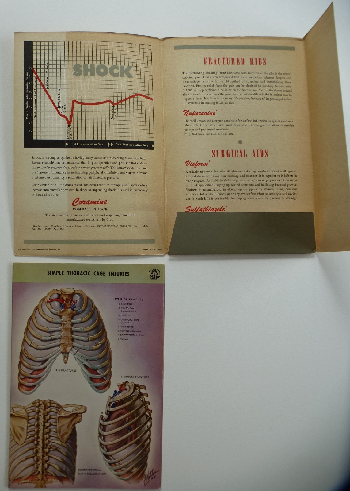 18 Ciba Pharmaceutical Folders w/ Color Plates – Pathology Anatomy War Injuries