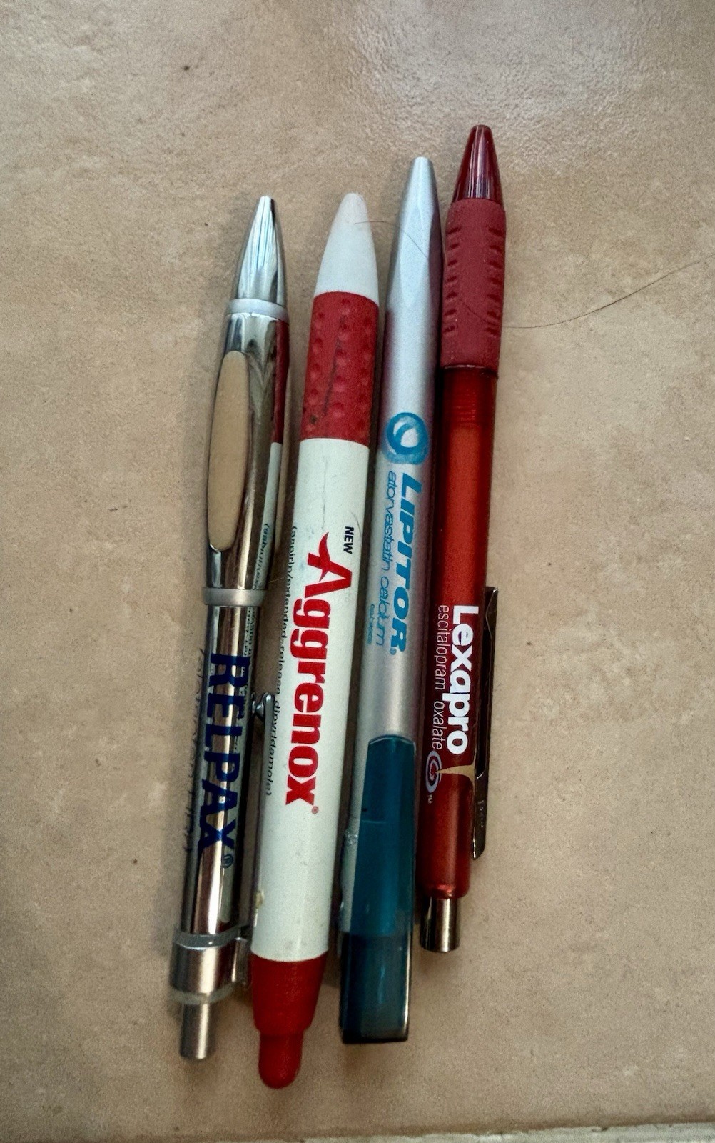Lot Of 4 Vintage Drug Rep Pharmaceutical Pens