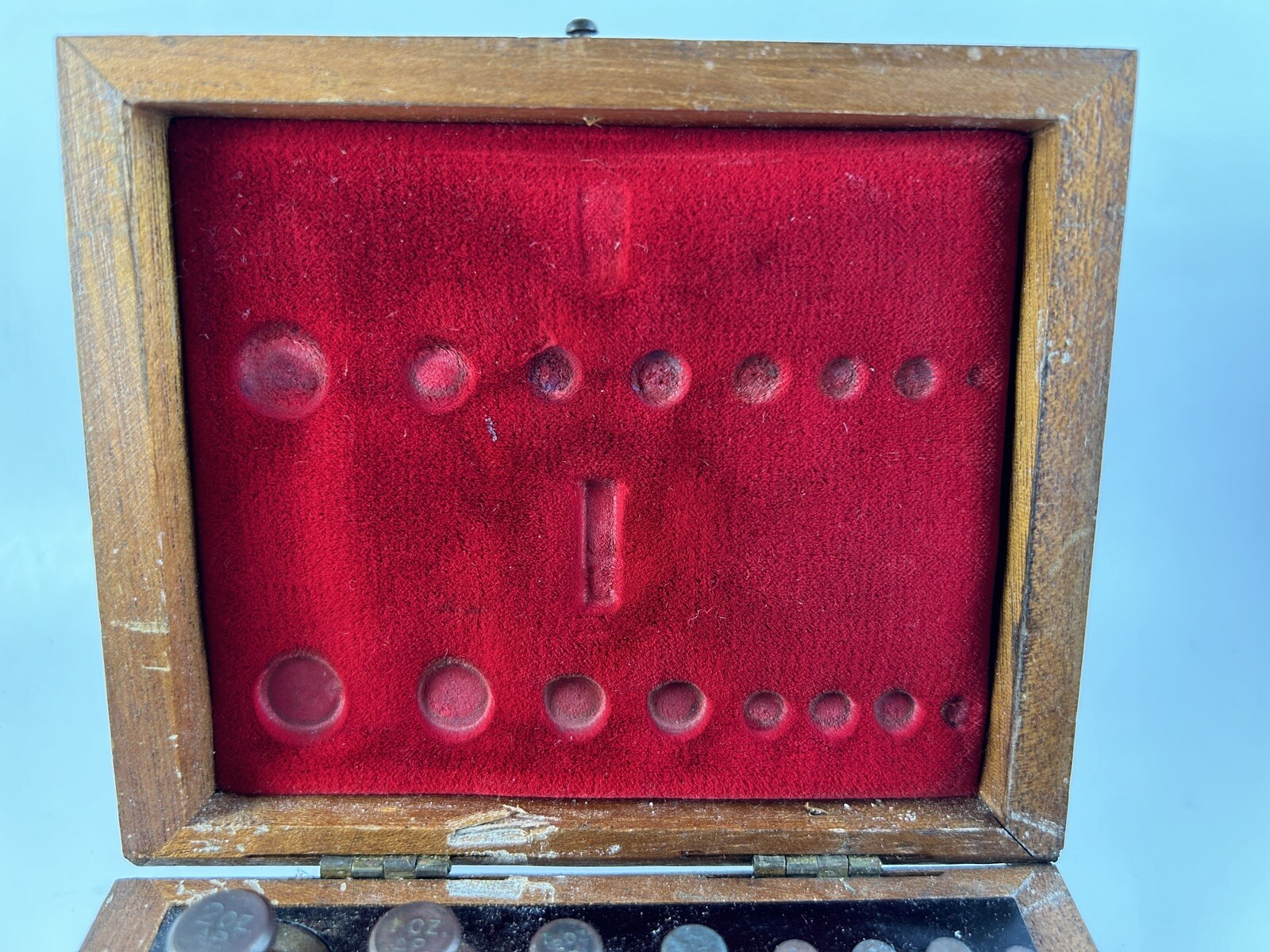 Bristol-Myers Products Division Pharmaceutical Scale Weight Set Orig Wood Box
