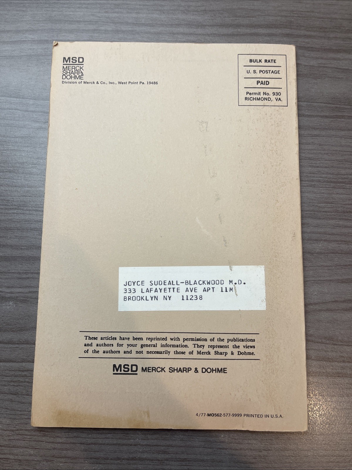 Reflections a Merck Sharp & Dohme Publication For The Psychiatrist Vol.XII, No 3