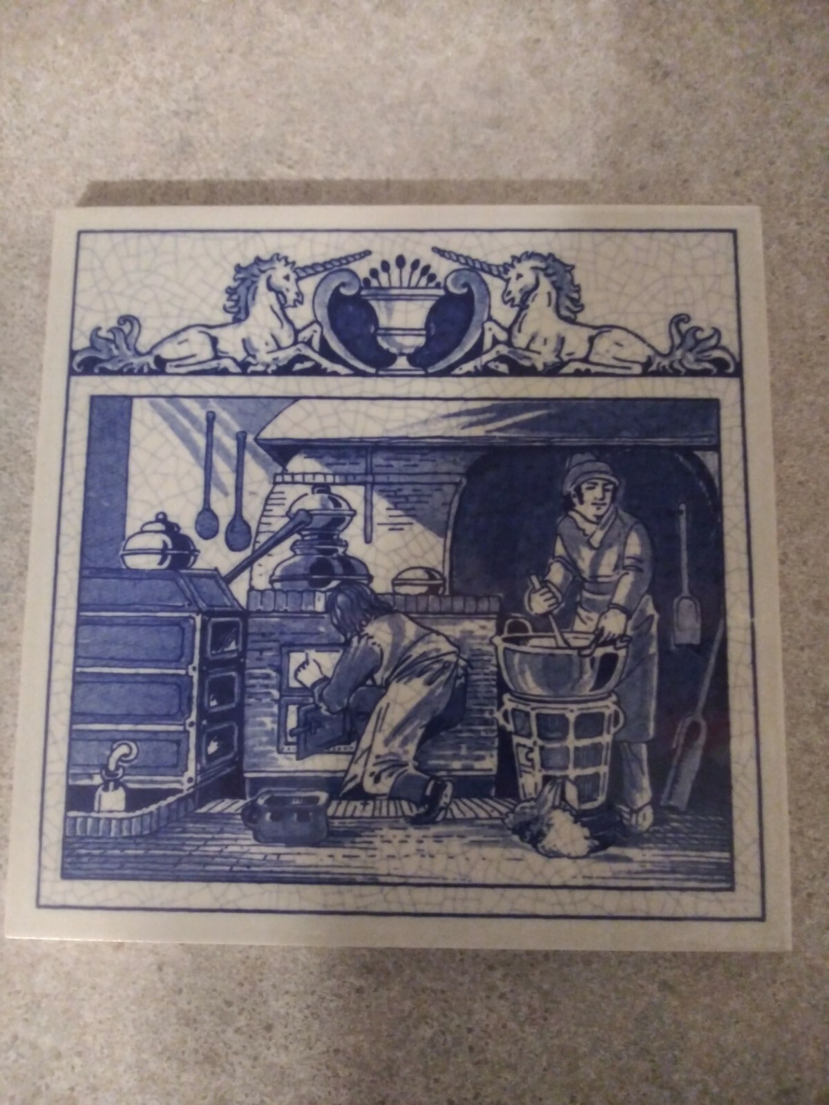 BURROUGHS WELLCOME Pharmacy English Pill Tile Pharmacist’s Laboratory DELFT