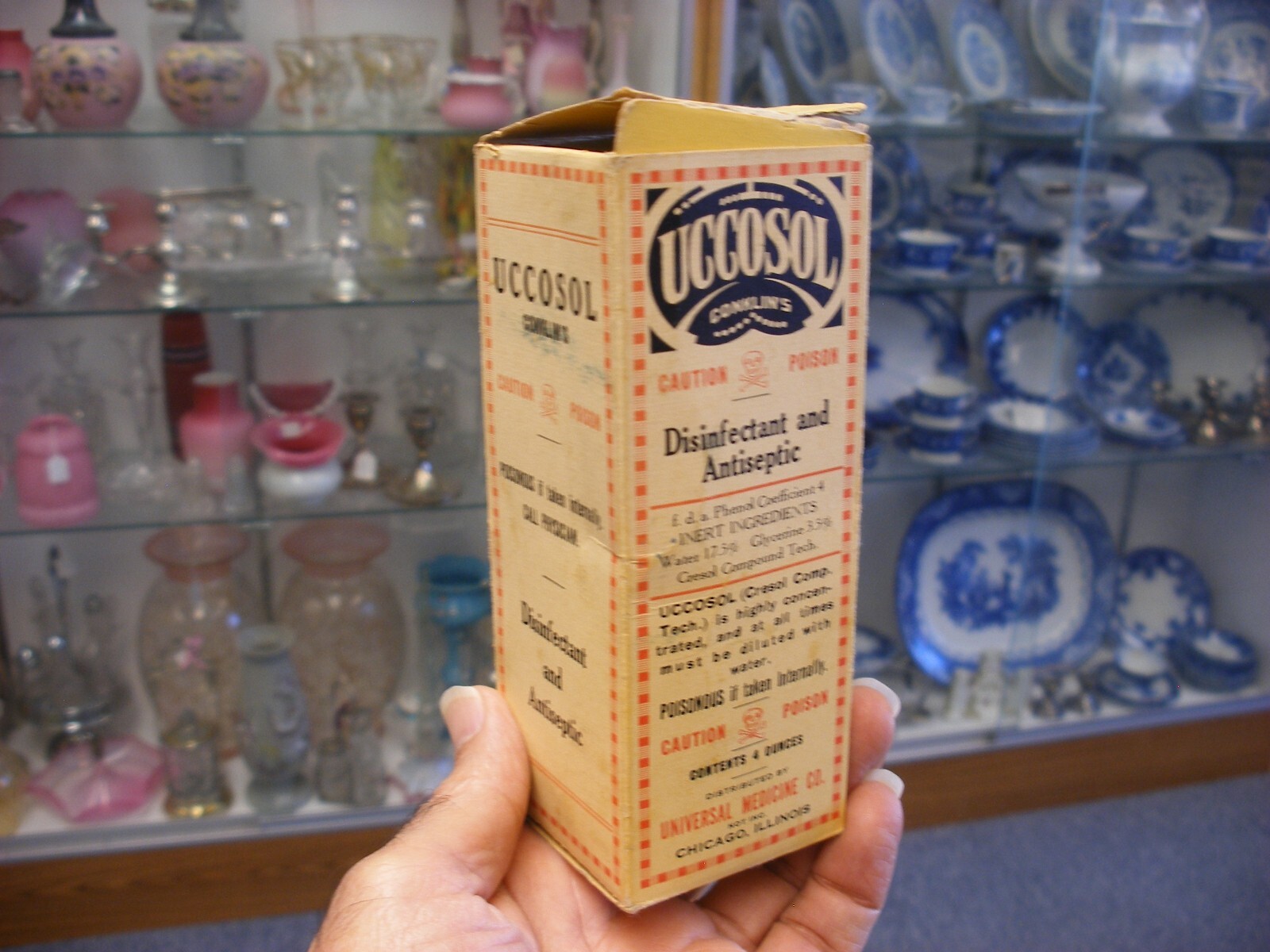 Vtg Medical Remedy Pharmacy Quack Cure – Conklin’s UCCOSOL Antiseptic – Empty