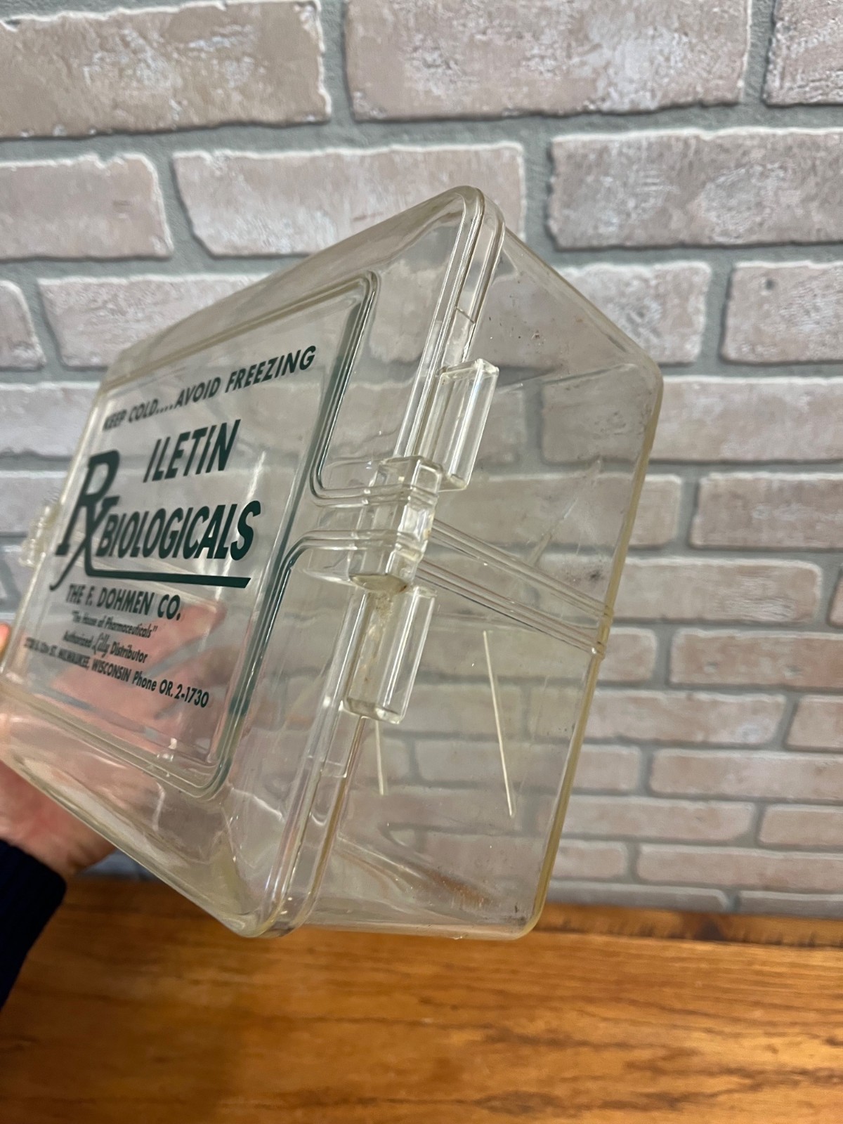 Vintage F. Dohmen Milwaukee Pharmaceutical Drug Store Plastic Freezer Container