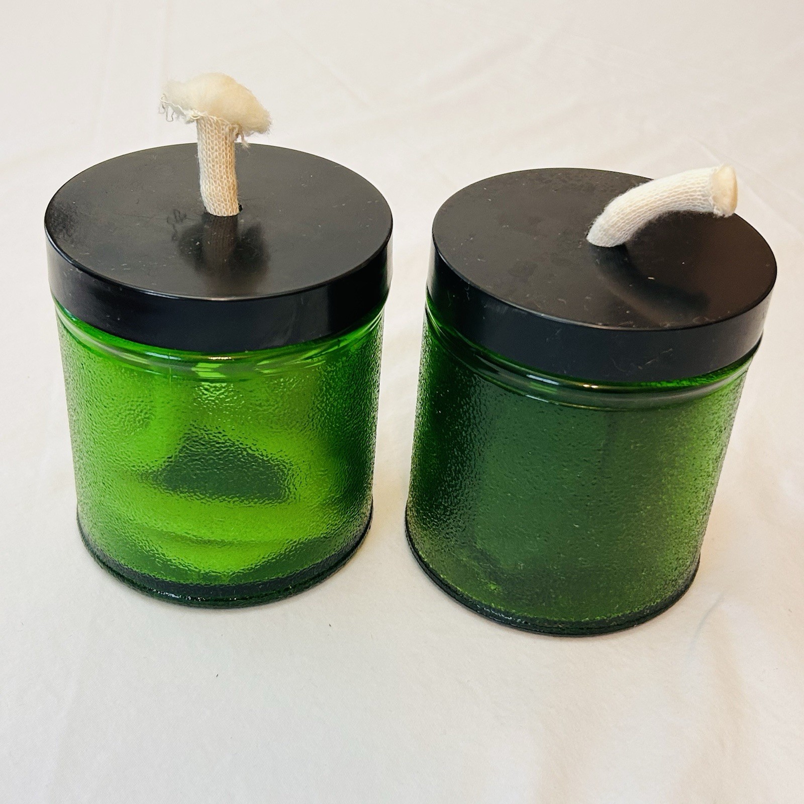 VTG Vibroflex Dental Gauze Dispenser Glass Apothecary Jar Emerald Green Textured