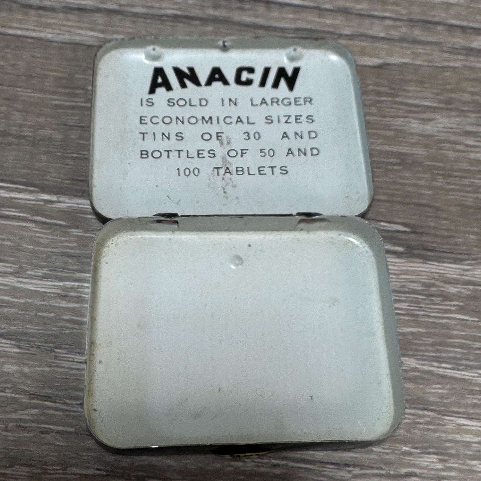 Vintage Anacin Twelve Tablets Empty Pocket Tin Advertising USA Jersey City NJ