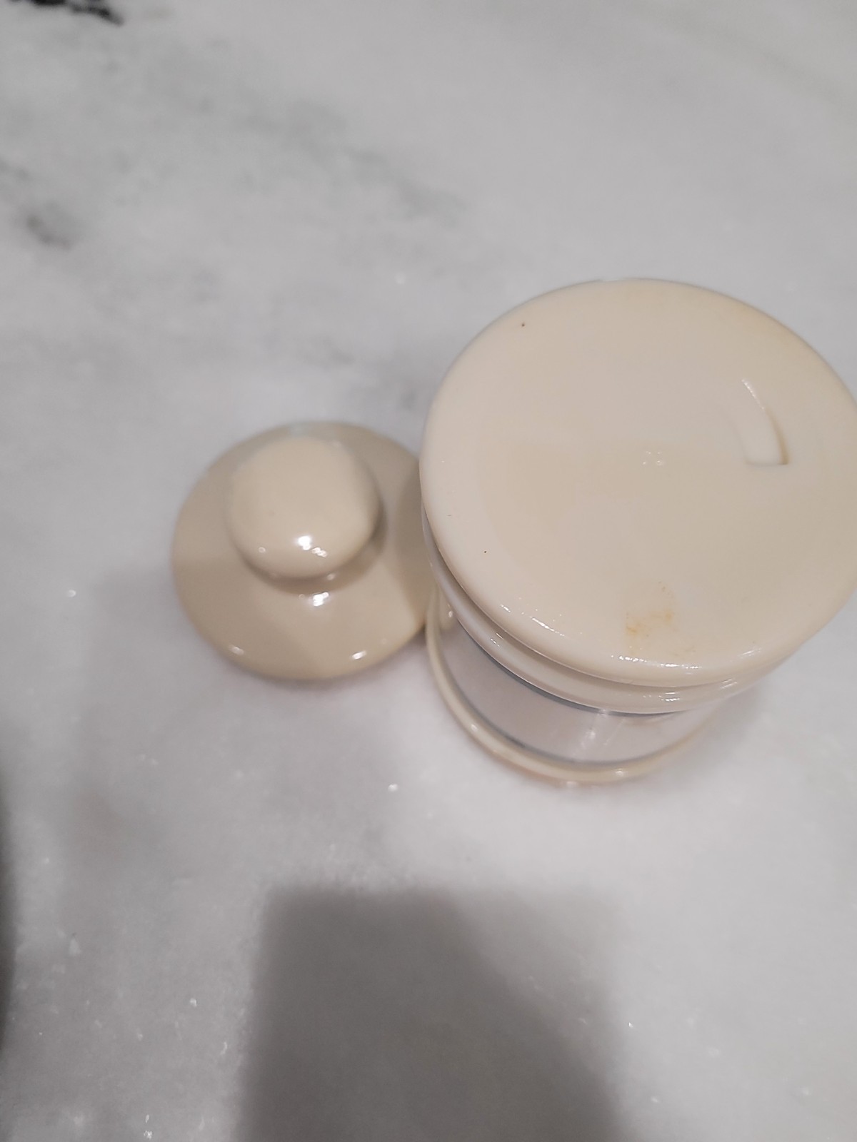 Vintage Darvon Compound 65 Apothecary Pharmaceutical Glass Jar w/ Lid Ceramic