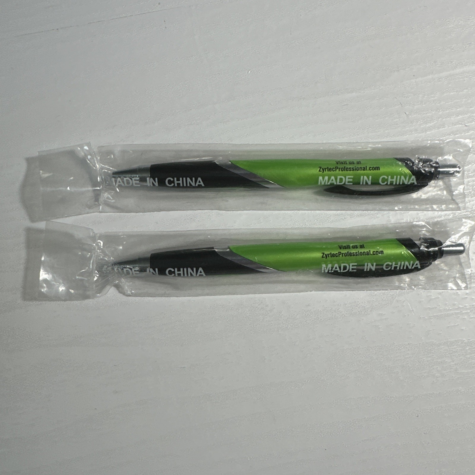 Lot RARE Drug Rep ZYRTEC Green Collectible Pens Advertising New Old Stock Sealed