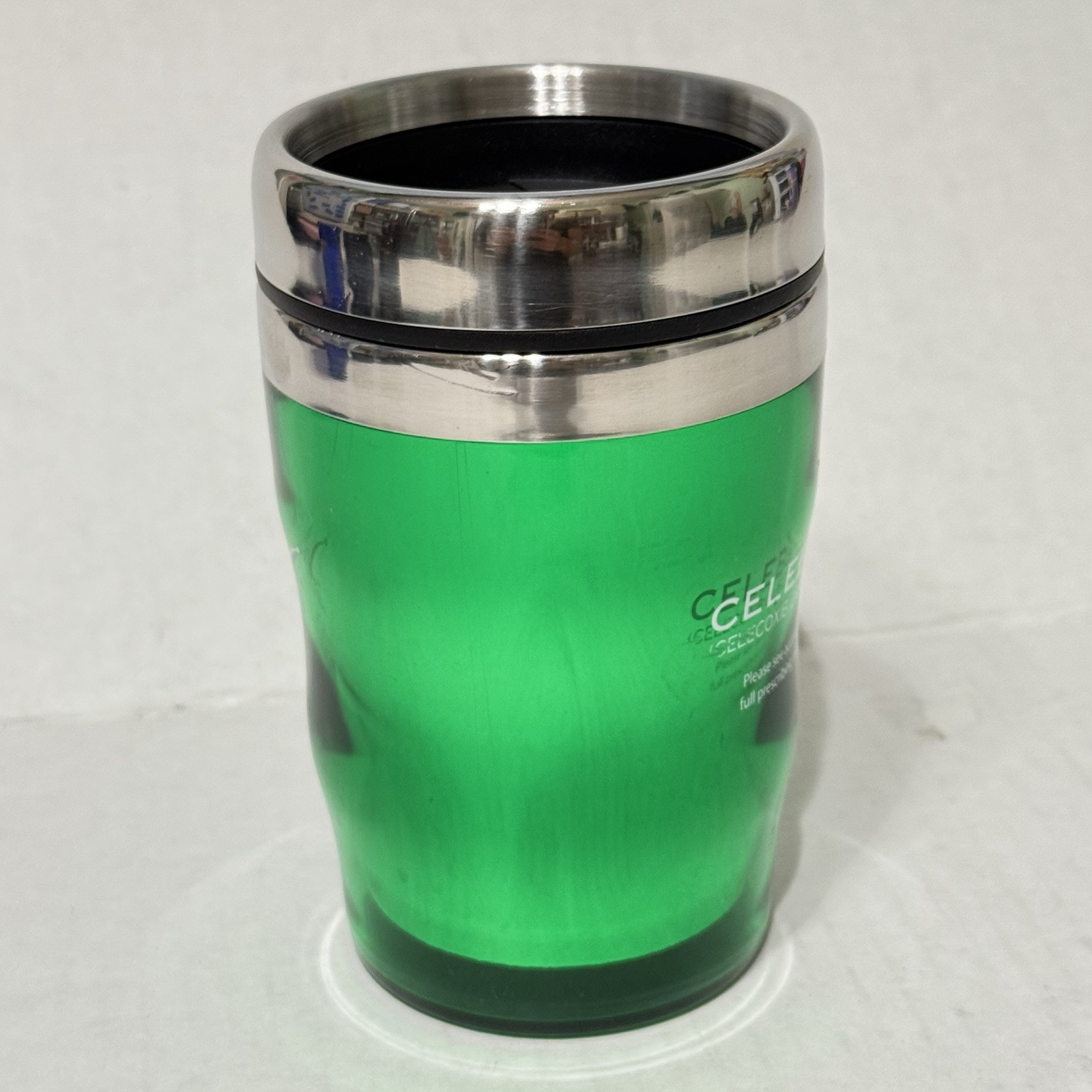 Vtg Celebrex Metallic Green Travel Mug Cup Drug Rep Pharmaceutical Advertising