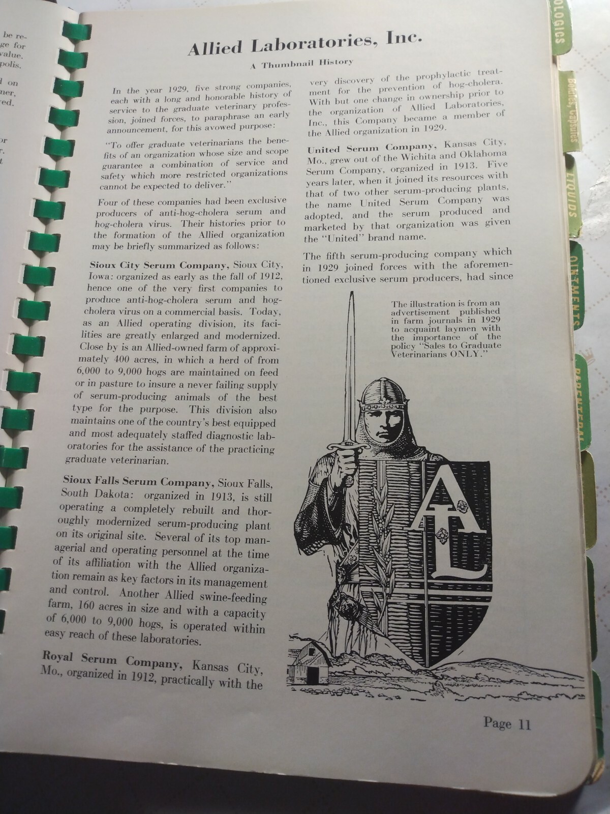 Pitman-Moore Company Division of Allied Laboratories Inc. Catalog 1951
