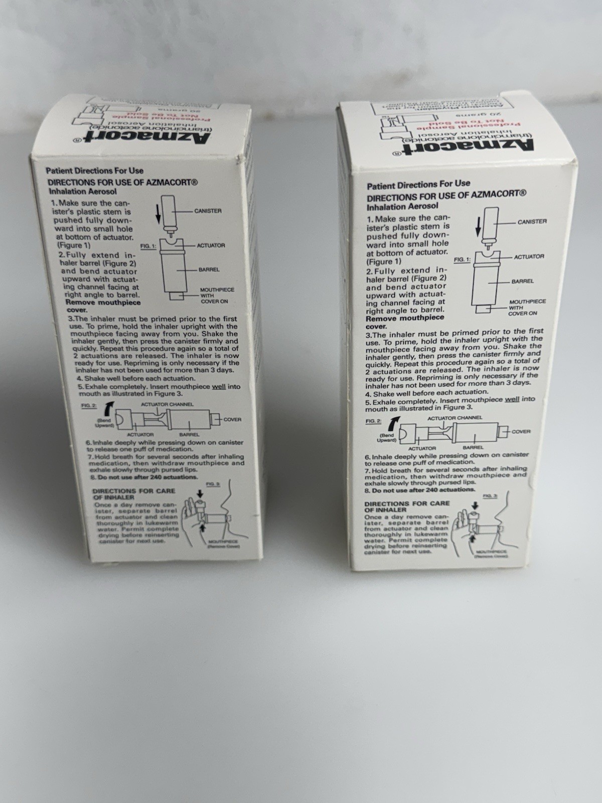 x2 Vtg Azmacort Inhaler Adapter Packaging Discontinued Movie Prop Pristine Y2K