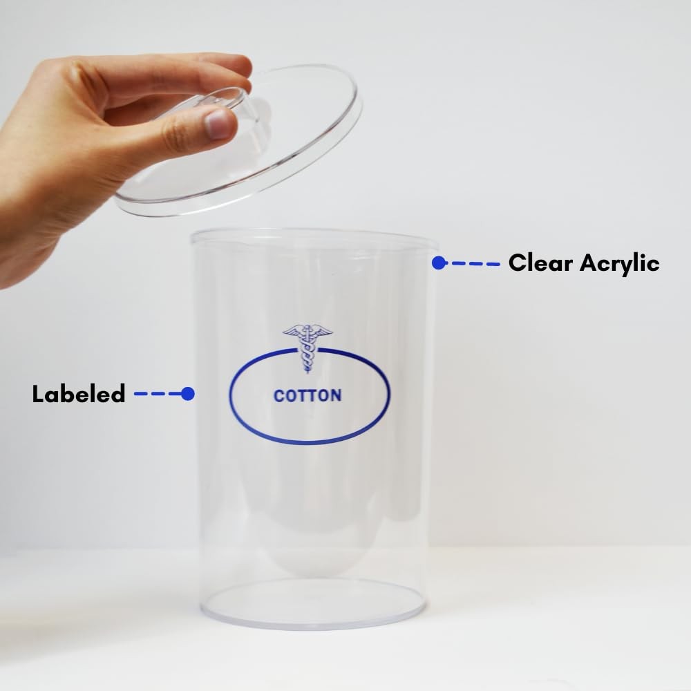 BV Medical Clear Sundry Jars, Labeled, Unbranded, Set of 5 each