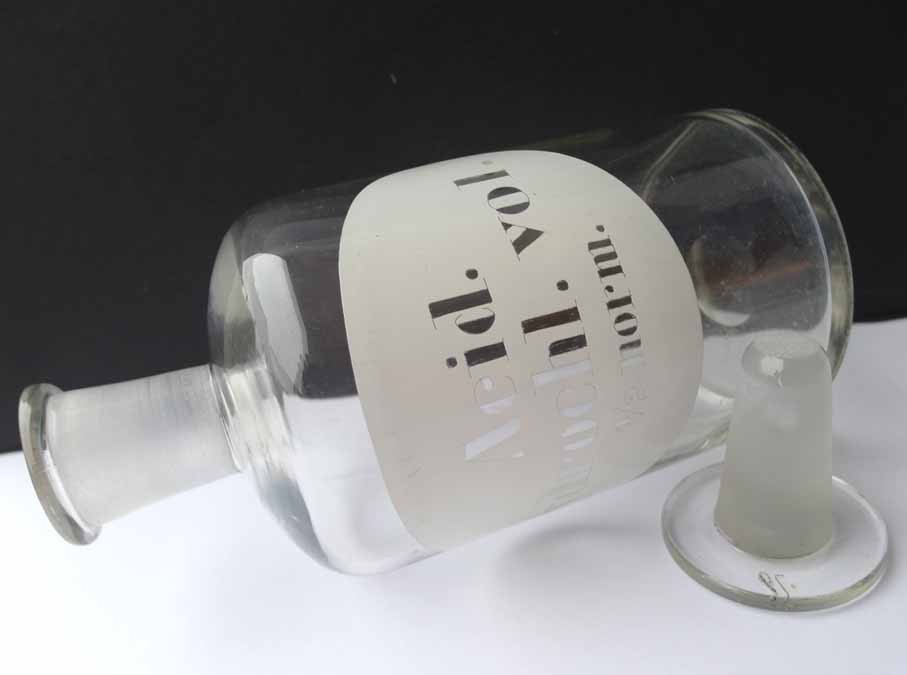 Old Apothecary Vessel/Bottle with Stopper, around 1900 G14