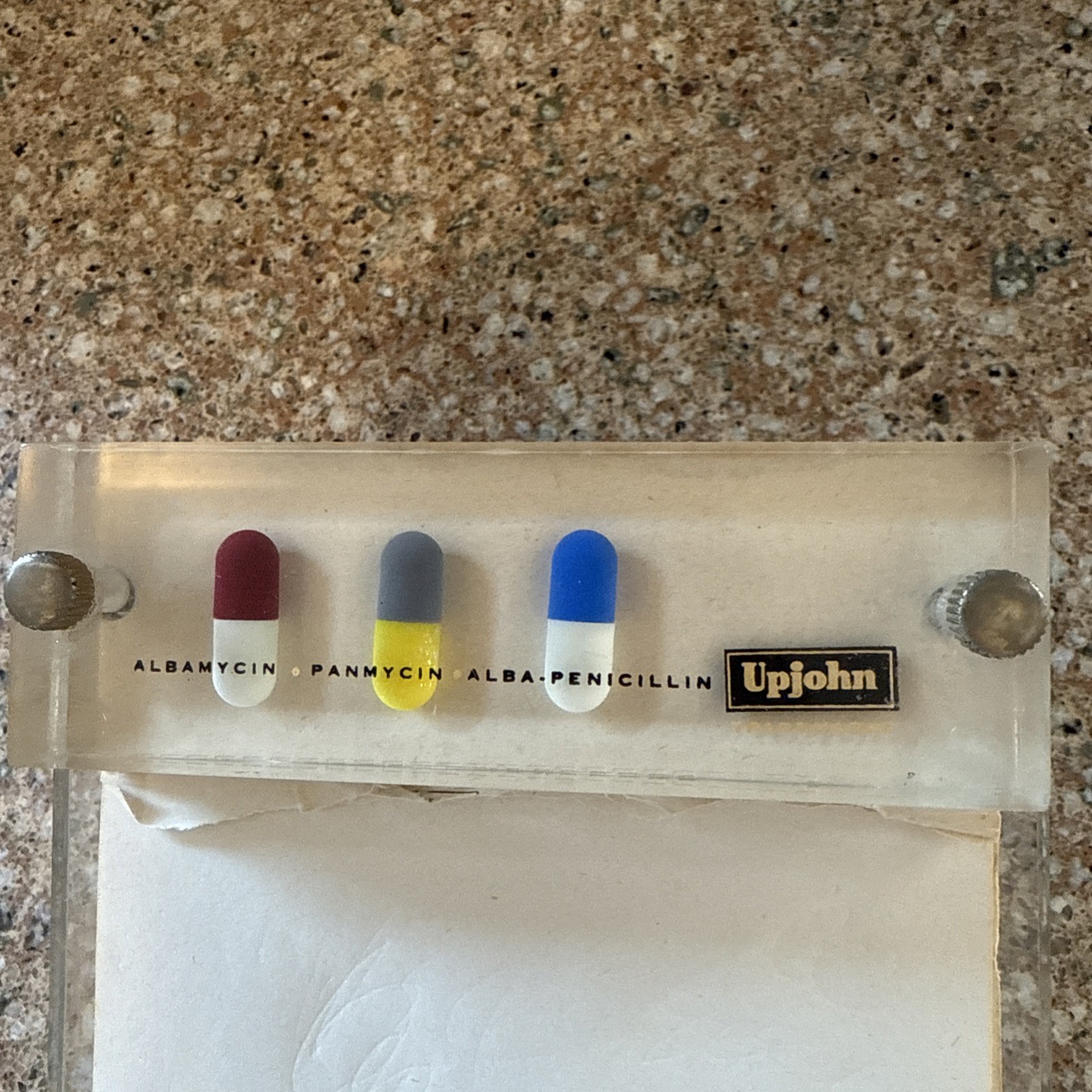 Vintage Doctors Medical Note Pad And Holder ;Drug Advertisement Upjohn