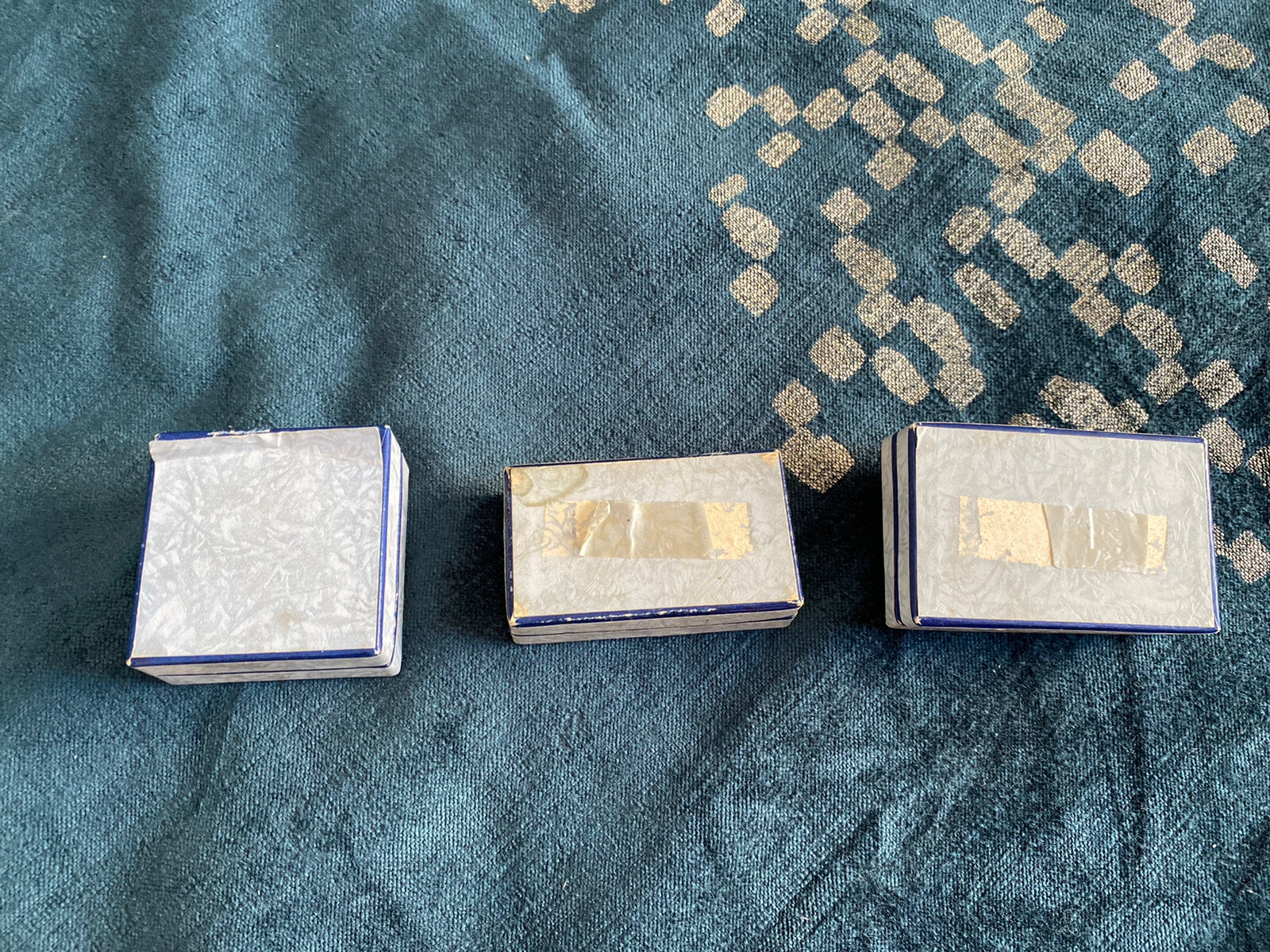 3 Vintage 1941, 42, 43 Cardboard Pharmacist pill box – Philadelphia￼. WW 2
