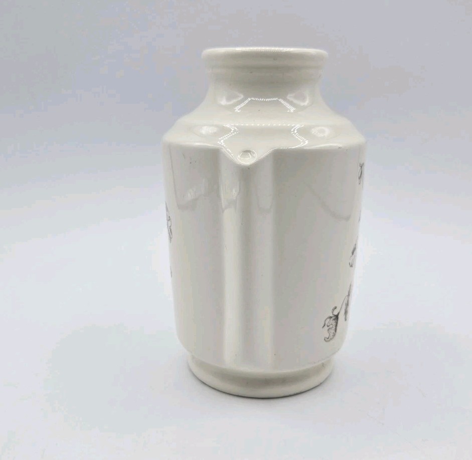Vintage Westminster Inhaler Ceramic Bottle London Apothecary Style Jar Cork Lid