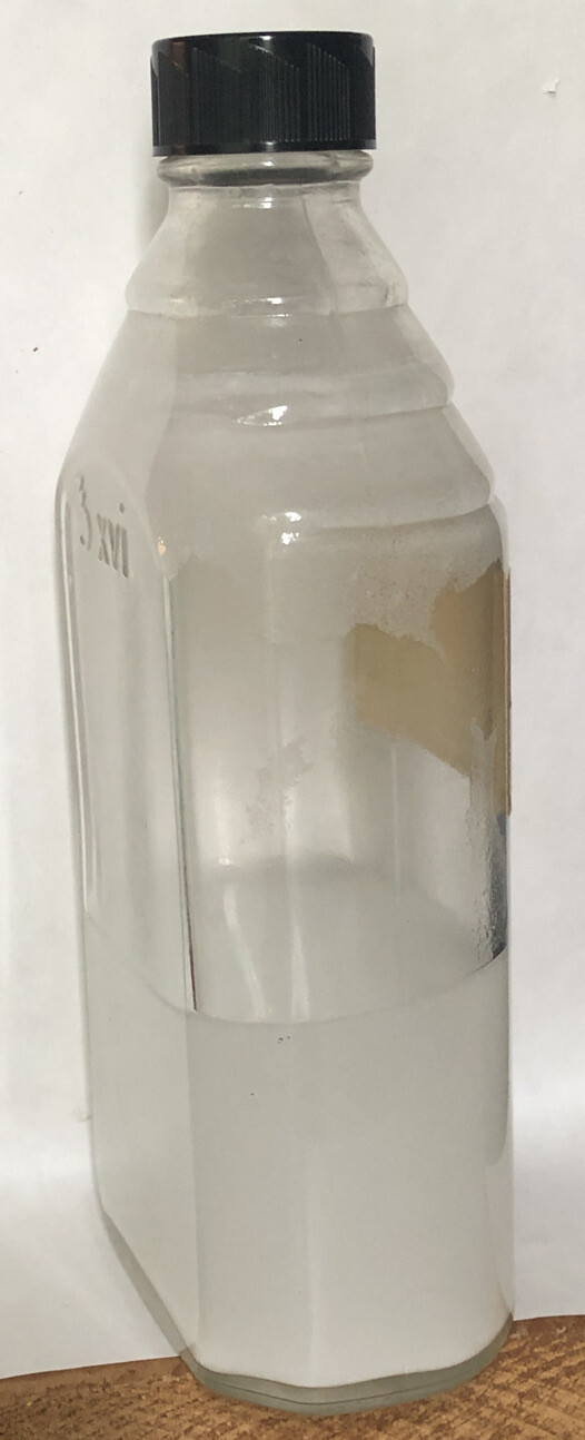Vintage CLEAR GLASS Apothecary RX Medical Pharmacy Jar Bottle Rexall Lime Water