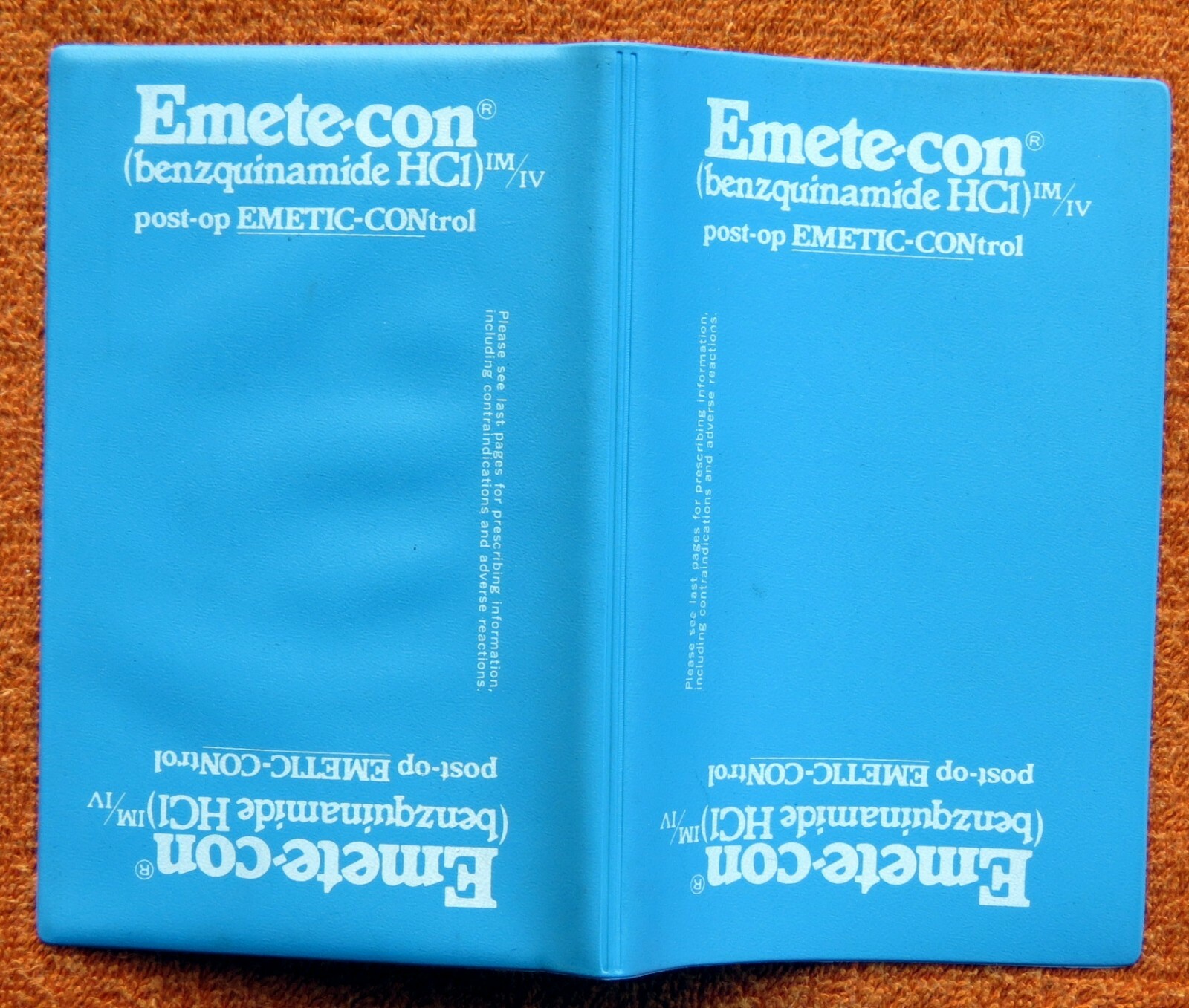 *RARE* 1976 Drug Rep Promotional EMETE-CON® Pocketsize Notebook & Pad *VG*
