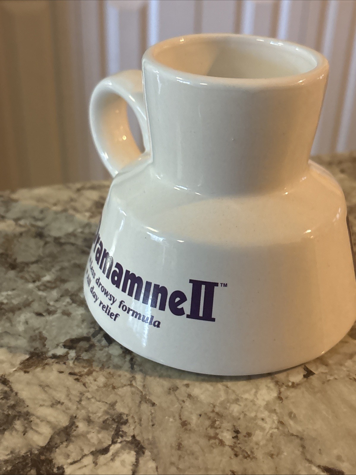 Vintage Dramamine II Meclizine Coffee Mug Pharmaceutical Drug Rep Upjohn RARE