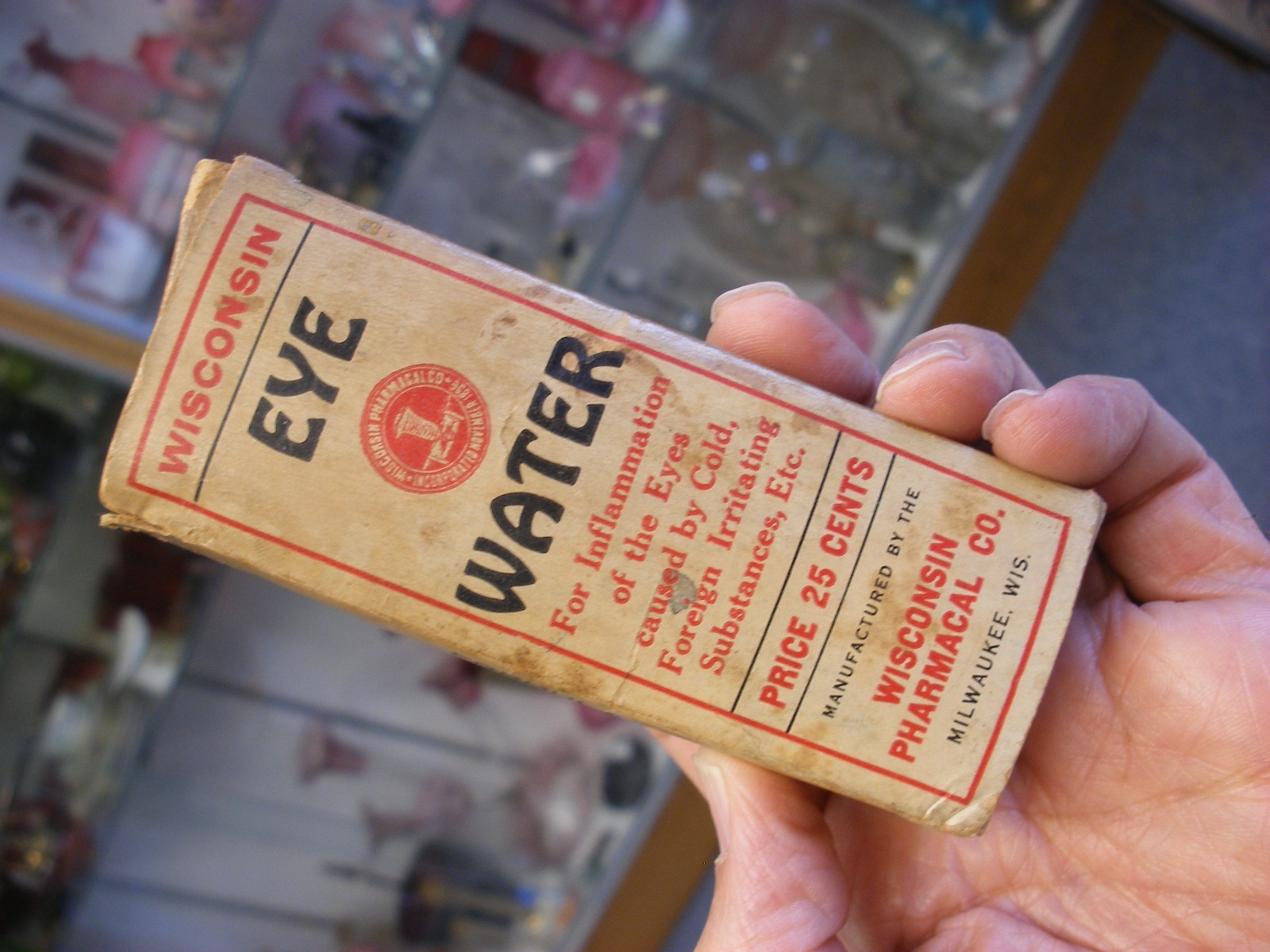 Vtg Medical Remedy Pharmacy Quack Cure – Wisconsin Pharmacal Co. Eye Water 1922