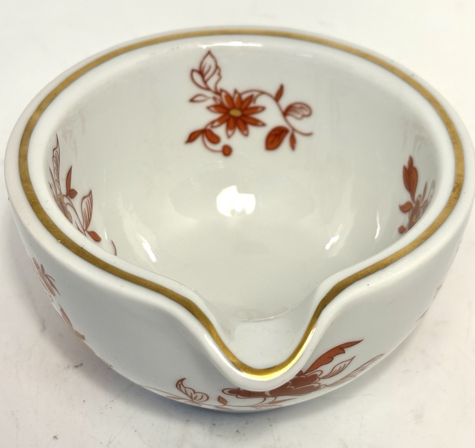 Vintage PORCELAINE DE PARIS Floral Mortar Only Ivory Orange Gold Decor Lafitte