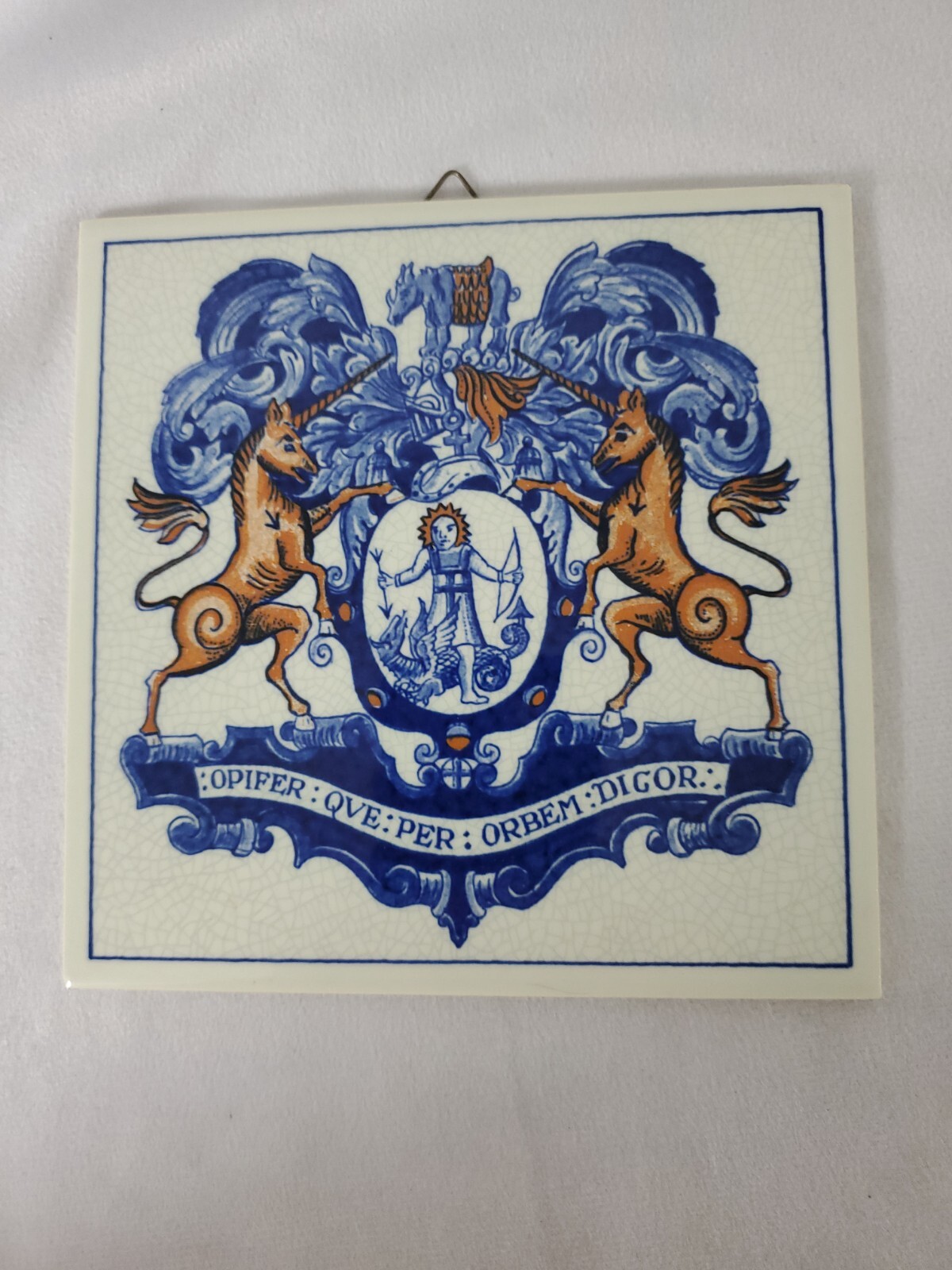 Pharmacist Apothecaries Worshipful Society Burroughs 1982 Delft Tile -Free Ship