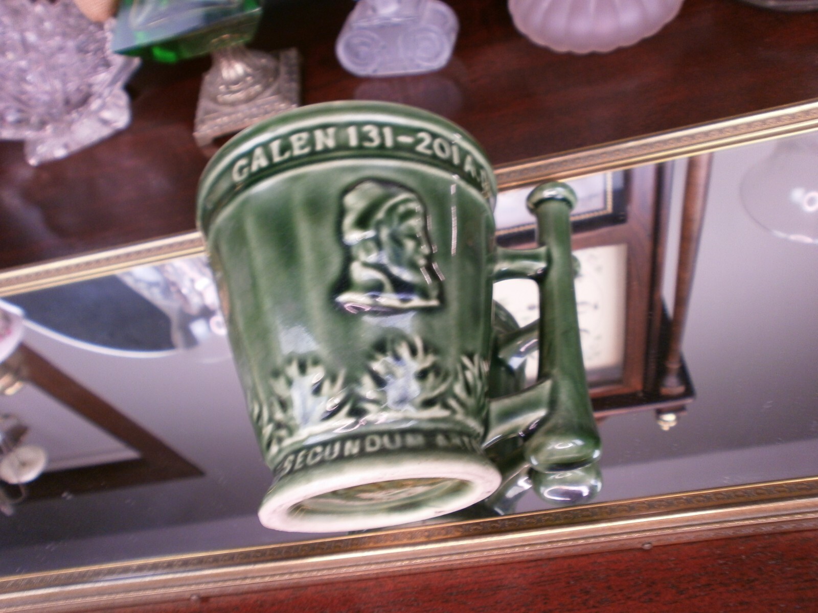 Schering Rx Galen 131-201 AD Coffee Tea Mug Cup Green Mortar Pestle Ceramic