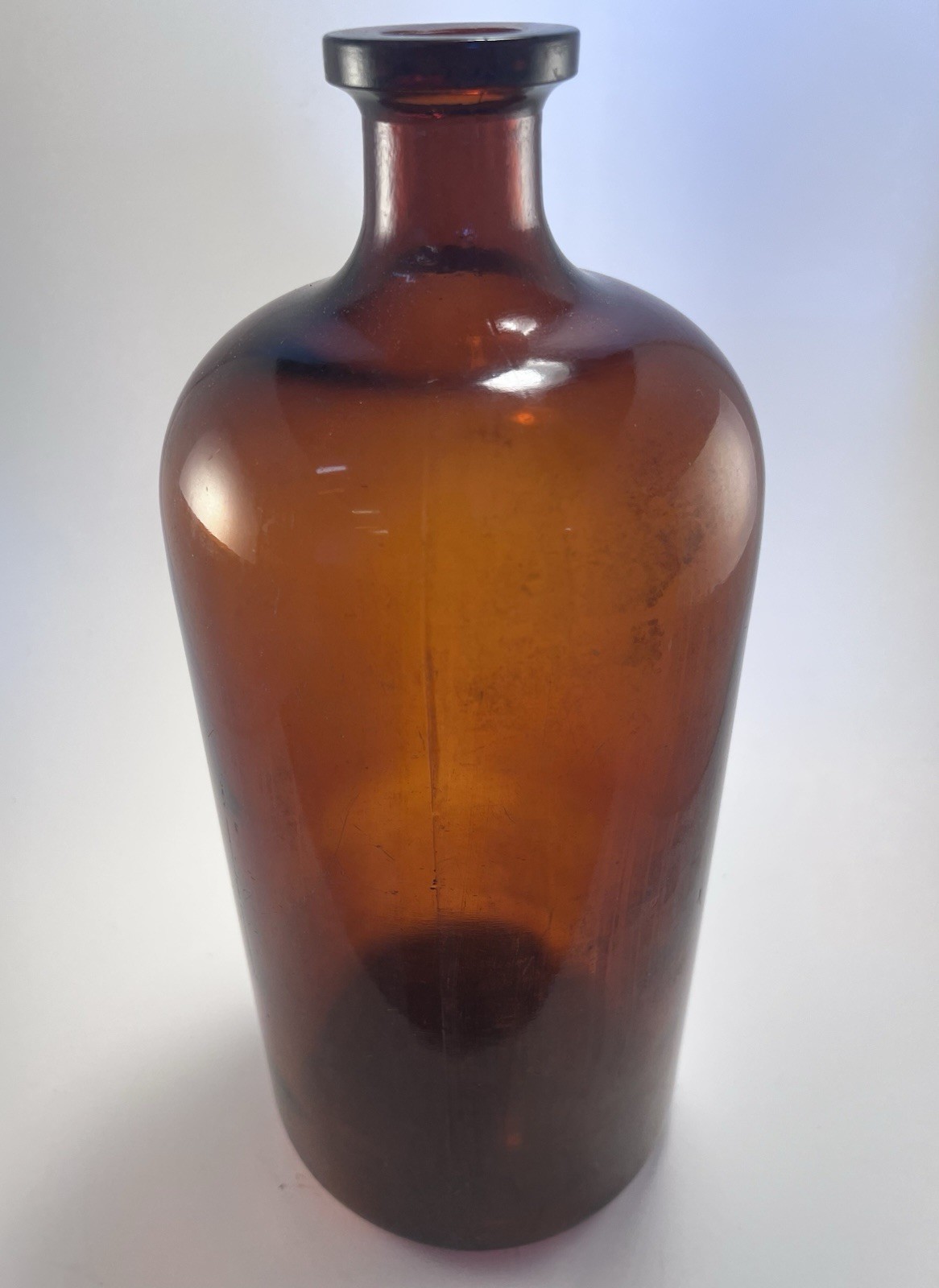 Vintage Wheaton NJ 1 Gallon Amber Apothecary Jar WT Triangle 13.5” Bottle