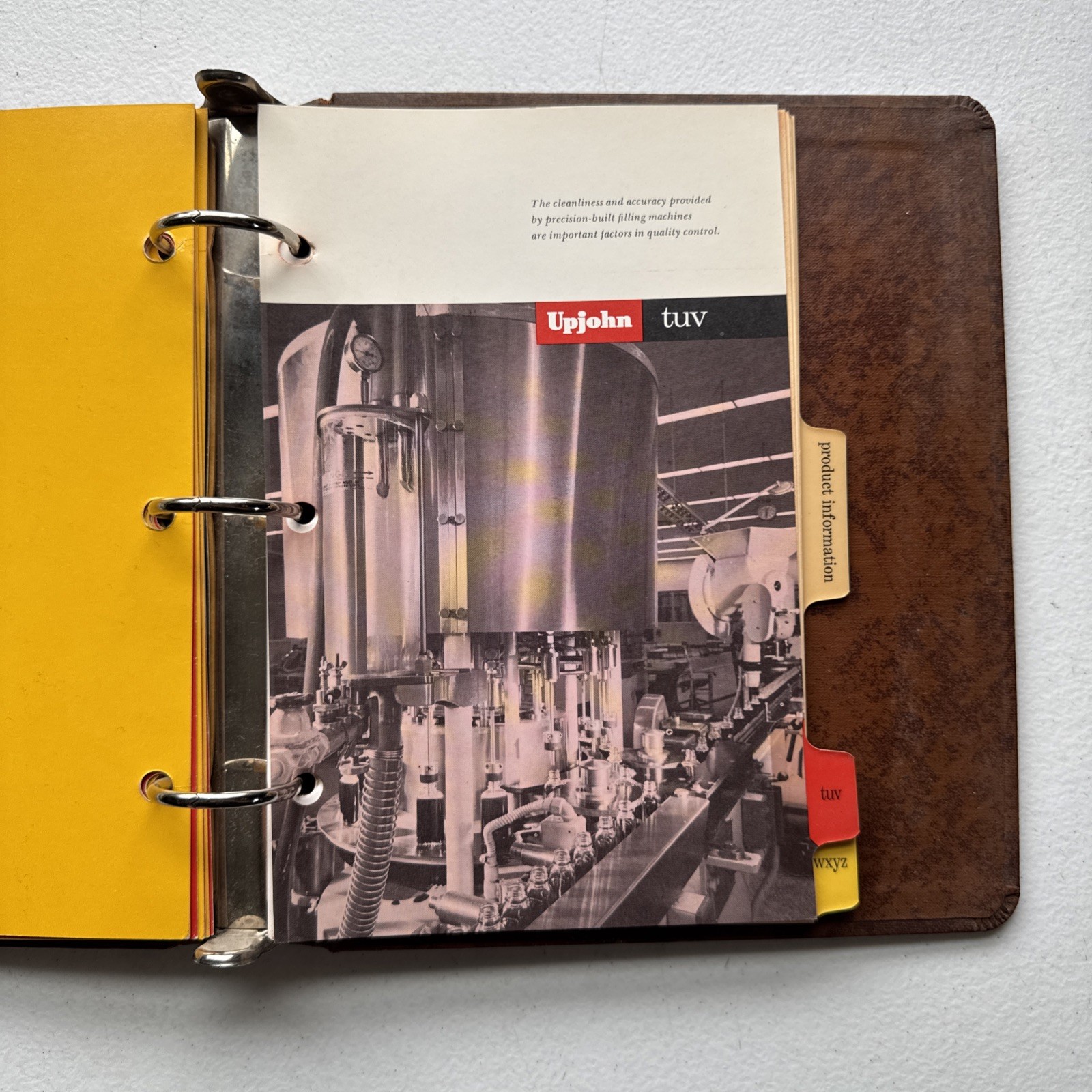 Vintage 1971 Upjohn Company Binder With Pharmaceutical Product Info