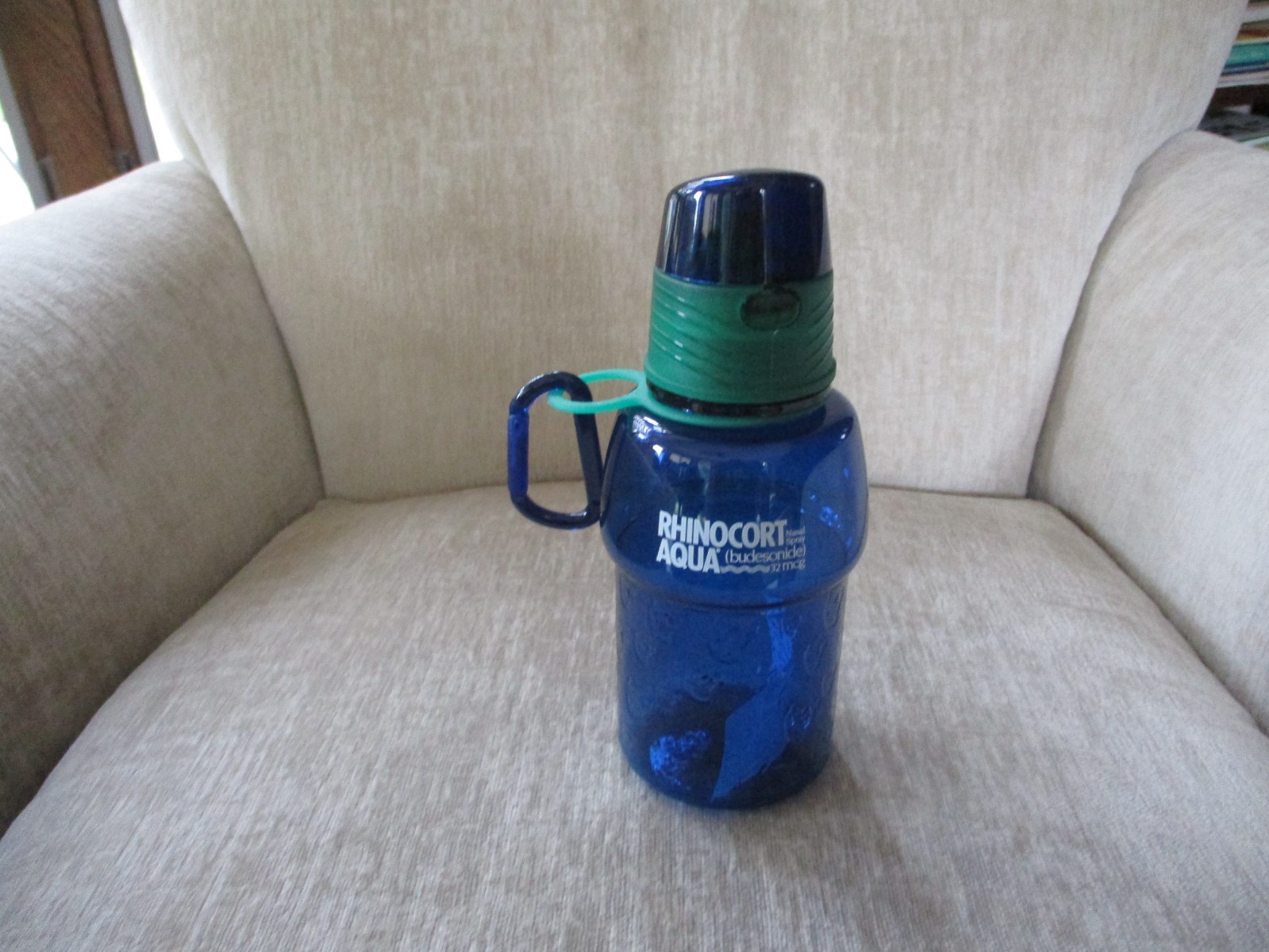 New Blue Rhinocort Pharmaceutical Water Bottle Drug Rep Collectible
