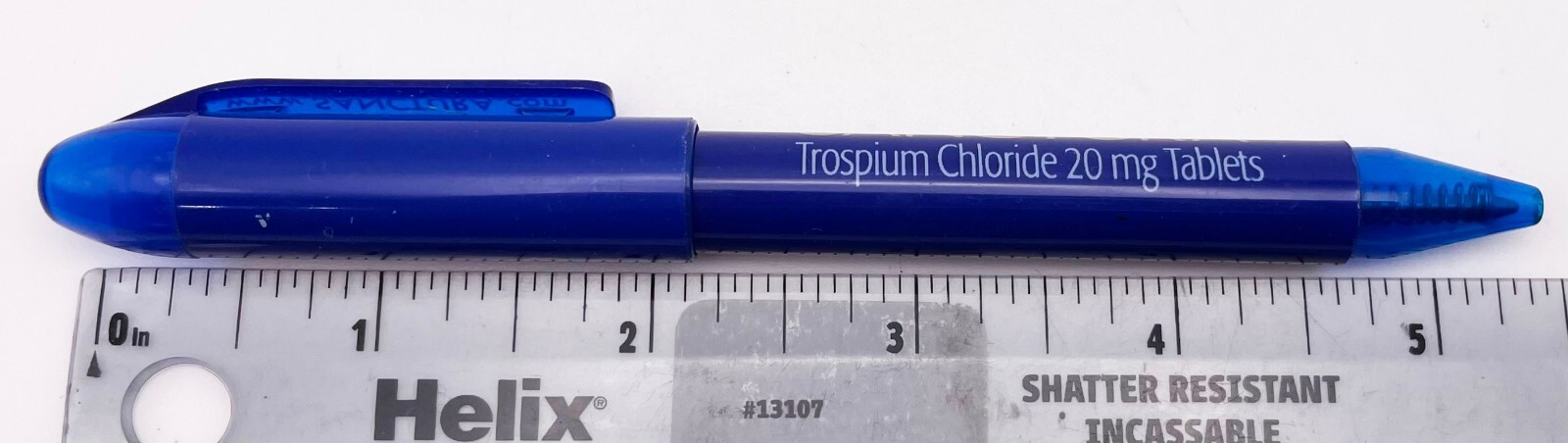 Sanctura Blue Pen Pharmaceutical Drug Rep Promo Plastic Black Ink WORKS