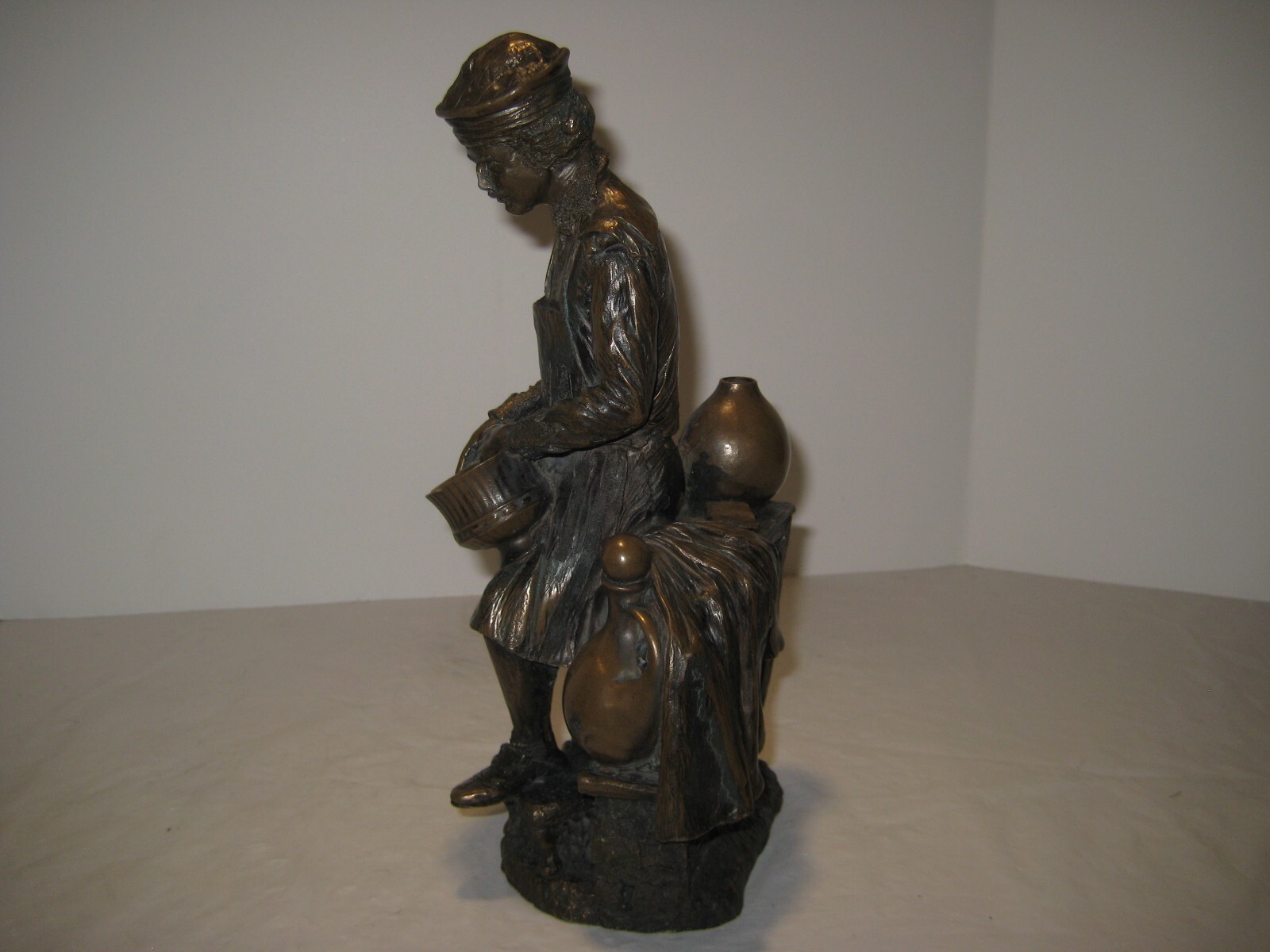 18th Century Apothecary Sculpture # 502 By Rick Lewis Cast Metal Sculpture
