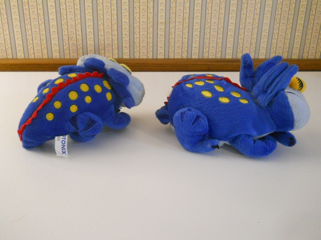 Protonix Advertising plush stuffed toy boy & girl bugs blue yellow polka dots